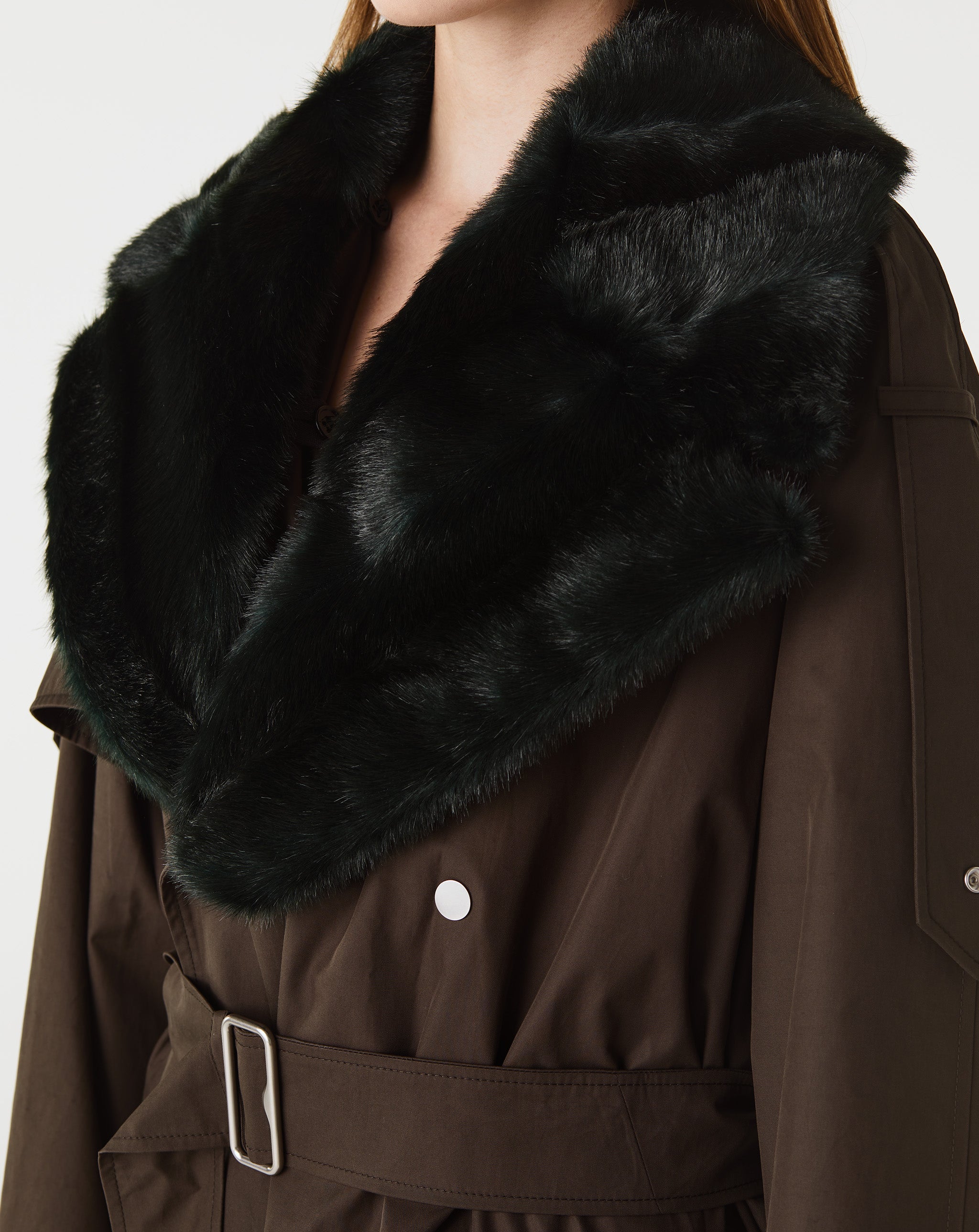 Fur Collar Raincoat