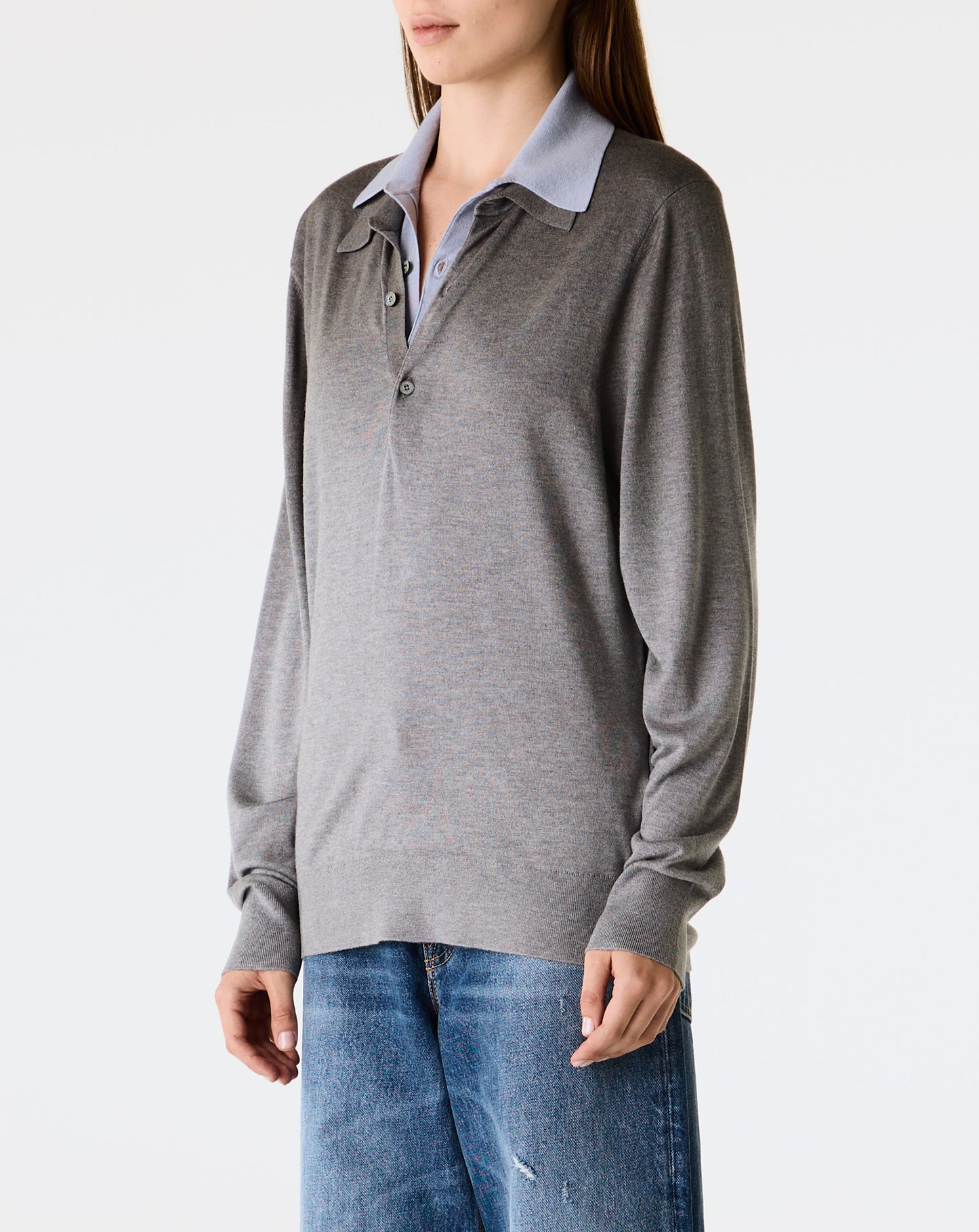 L/S Knit Double Polo
