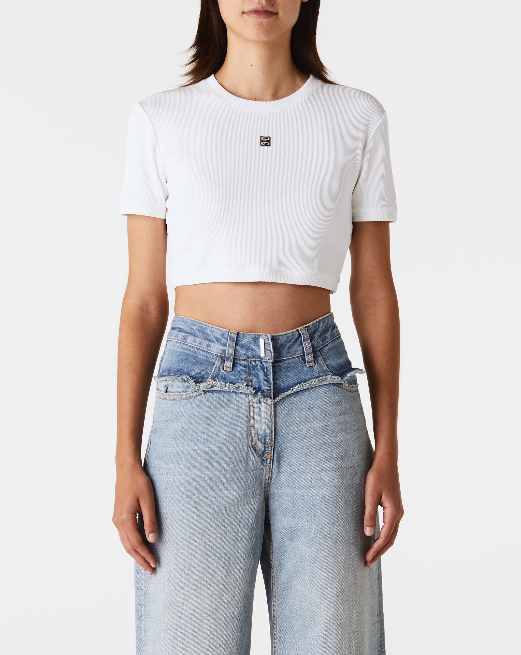 Cropped Ringer T Shirt W/H Rib