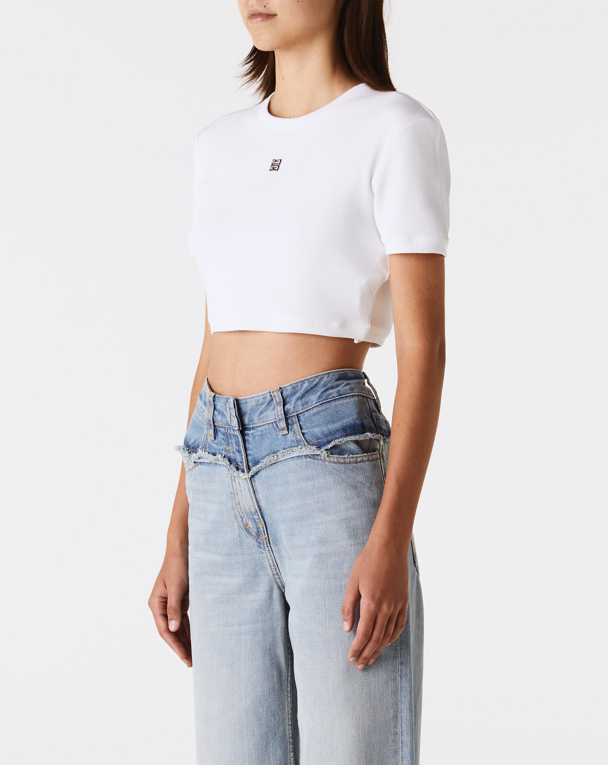 Cropped Ringer T Shirt W/H Rib