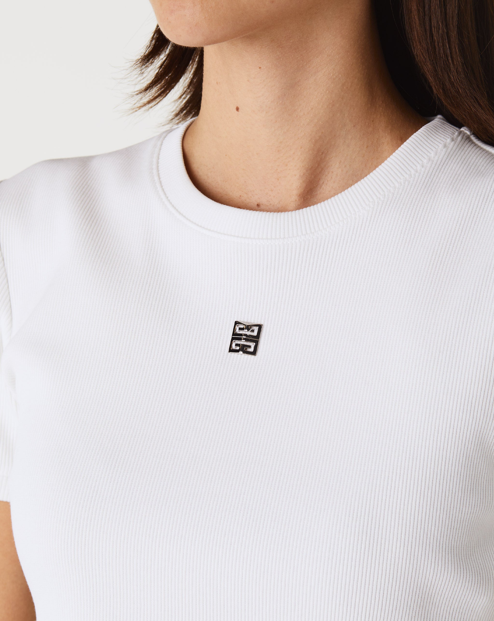 Cropped Ringer T Shirt W/H Rib