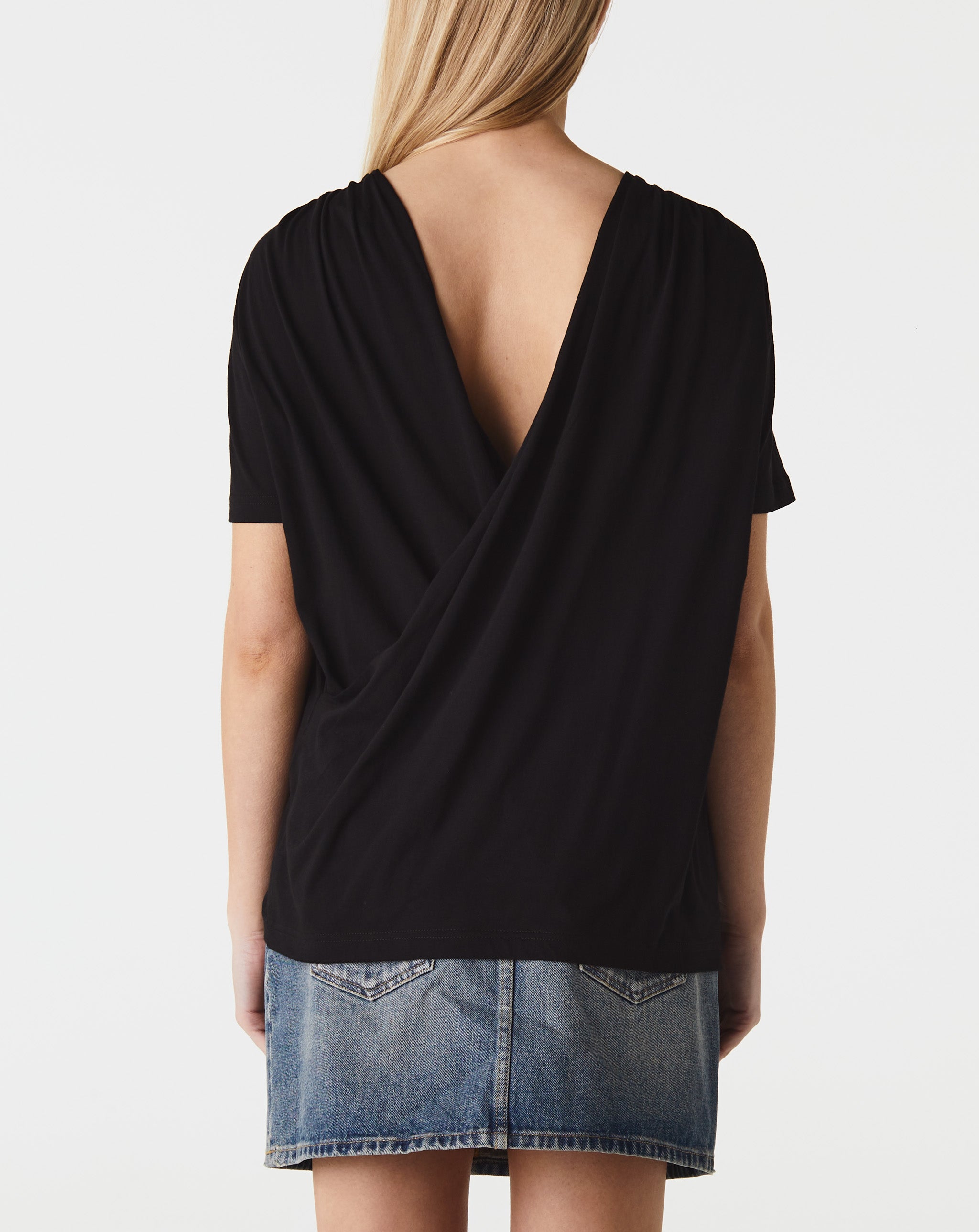 Draped Back Fitted T-Shirt