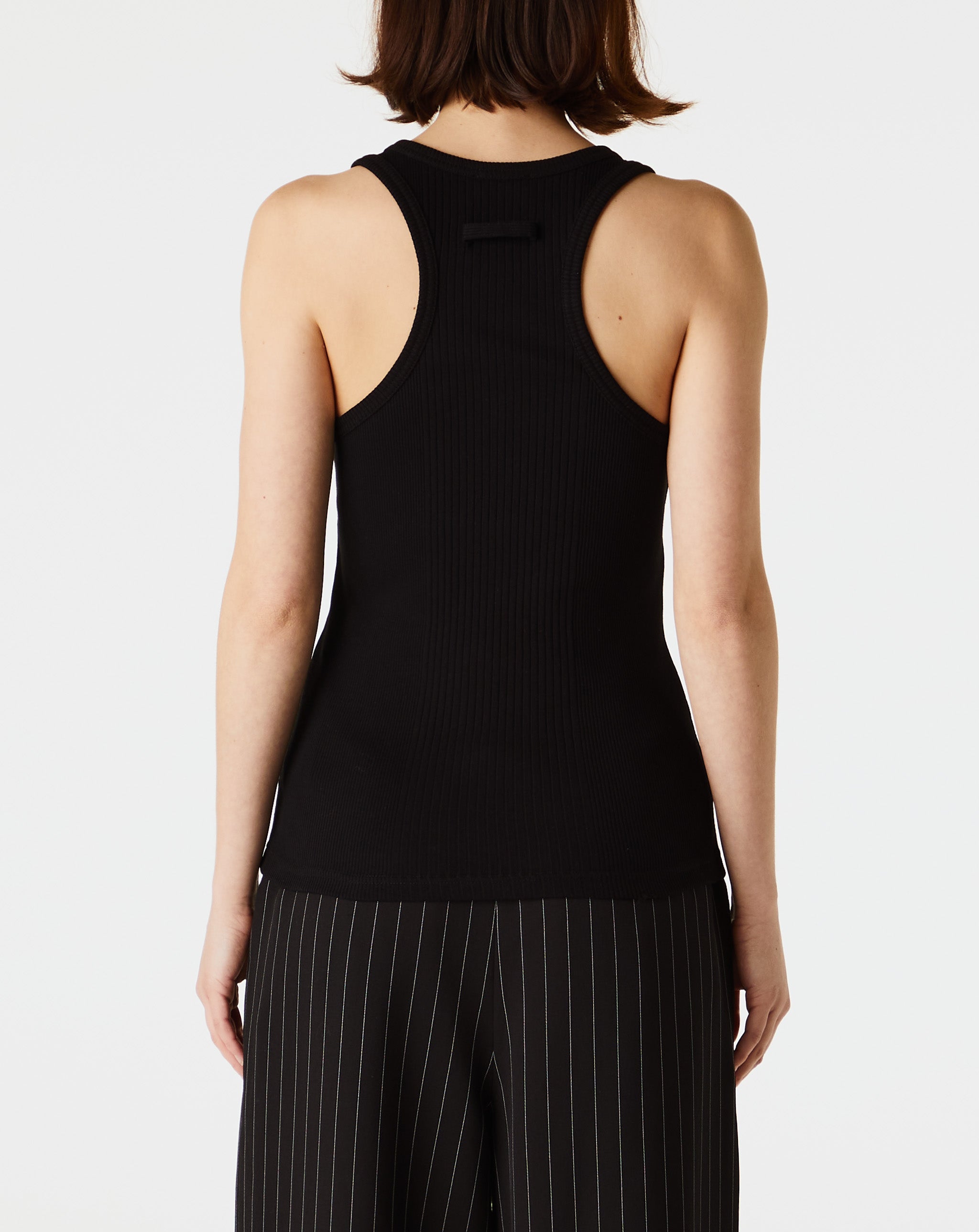 Ribbed Tank Top With Overall Buckles