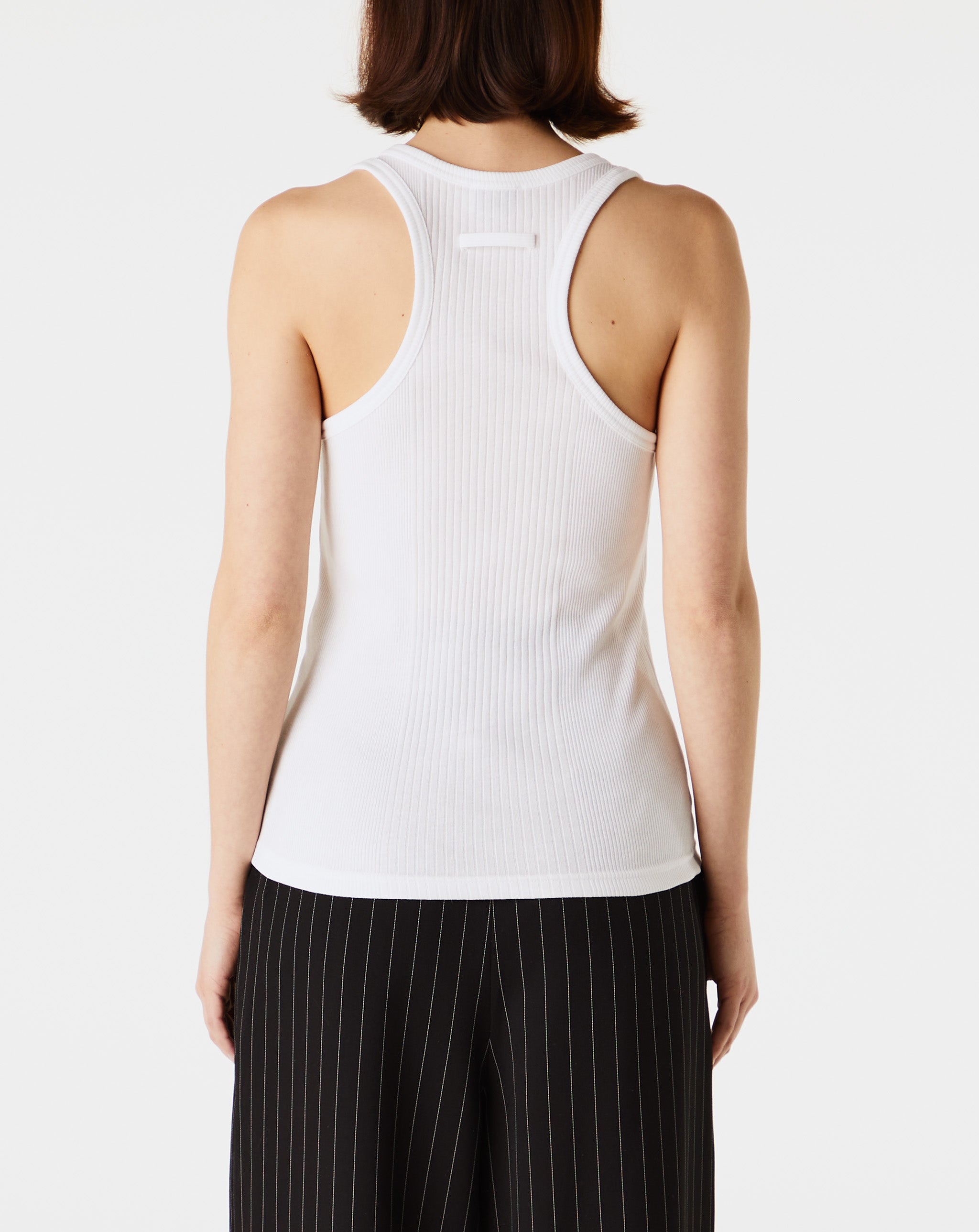 Ribbed Tank Top With Overall Buckles