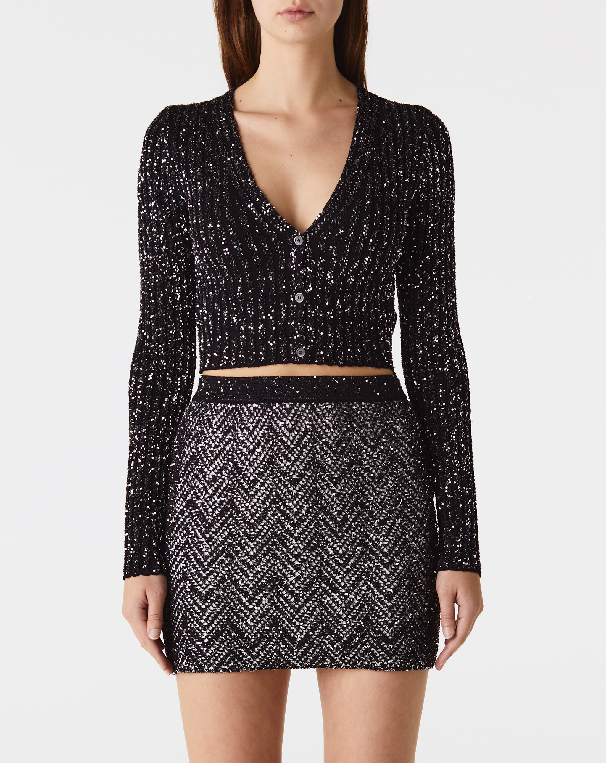 Cropped Pailette Cardigan