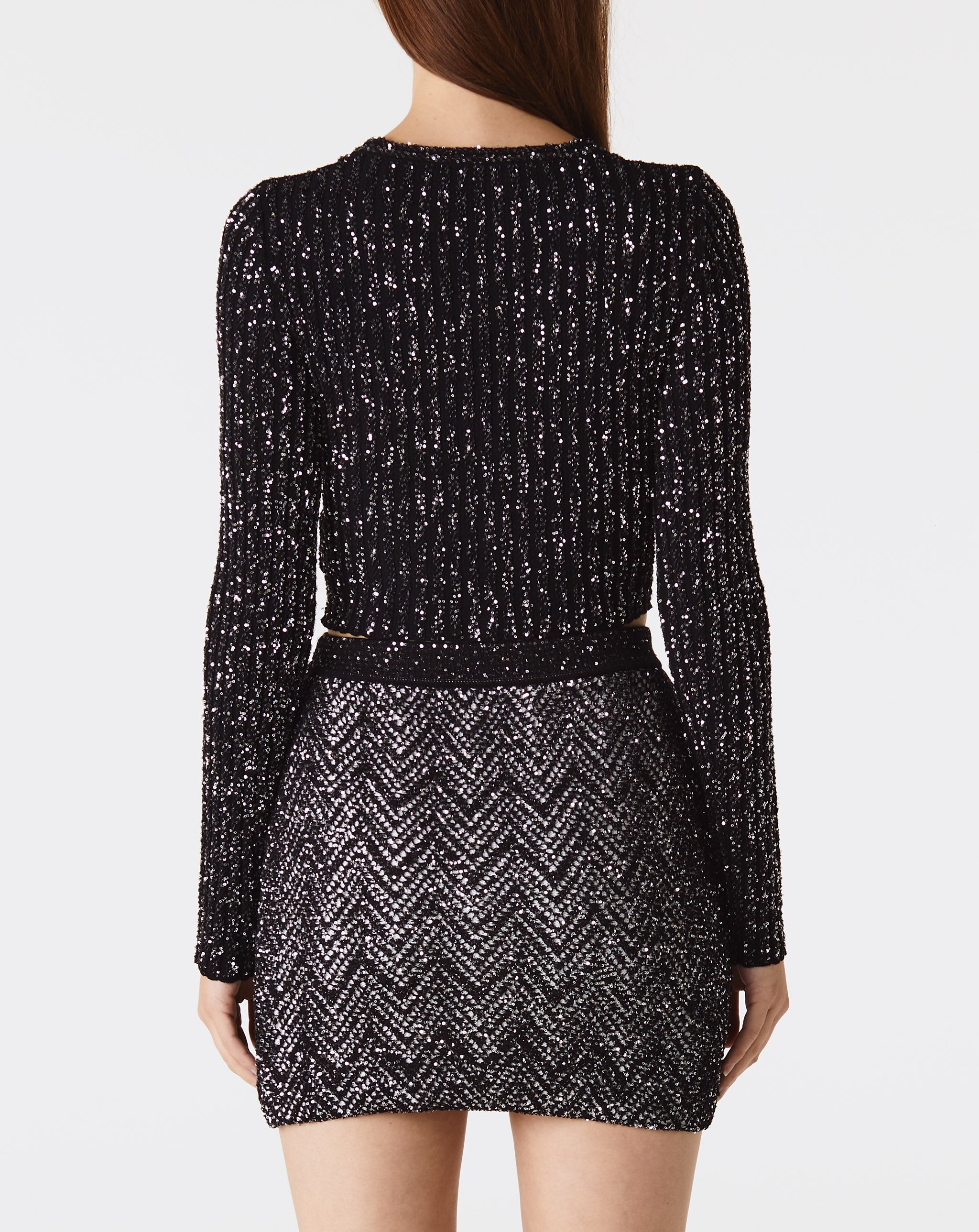 Cropped Pailette Cardigan