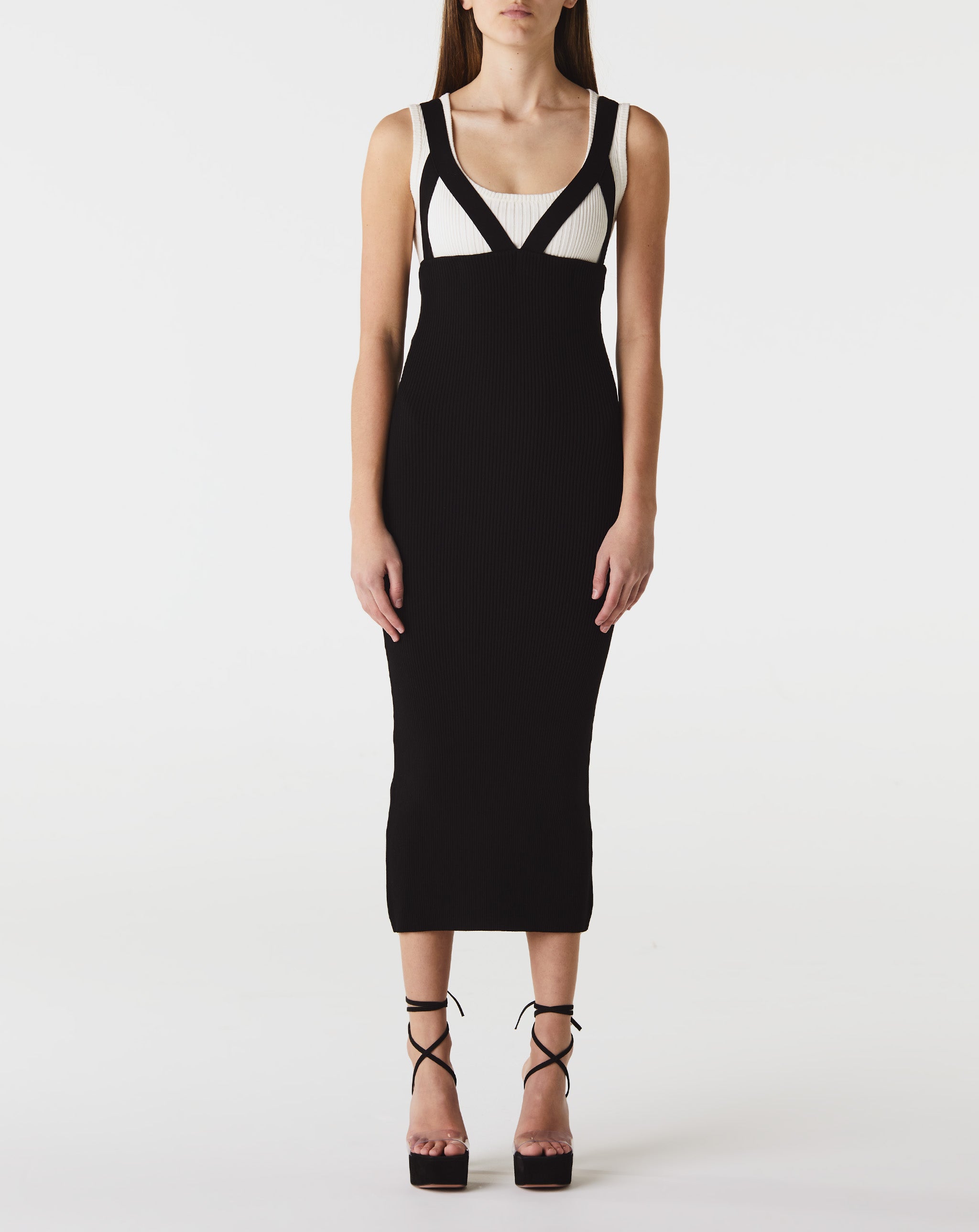 Bicolor Knit Long Dress