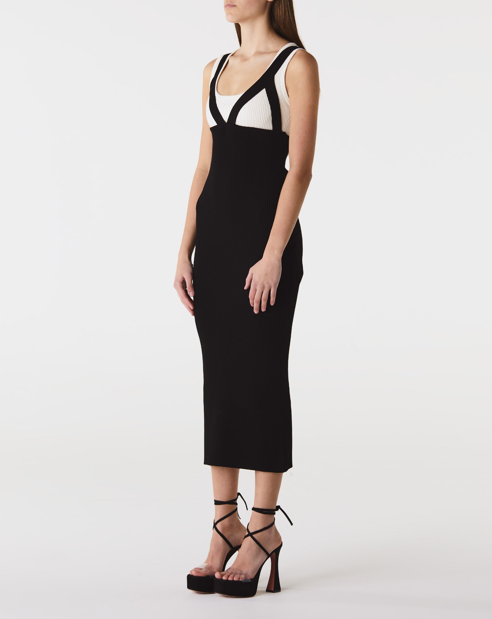 Bicolor Knit Long Dress