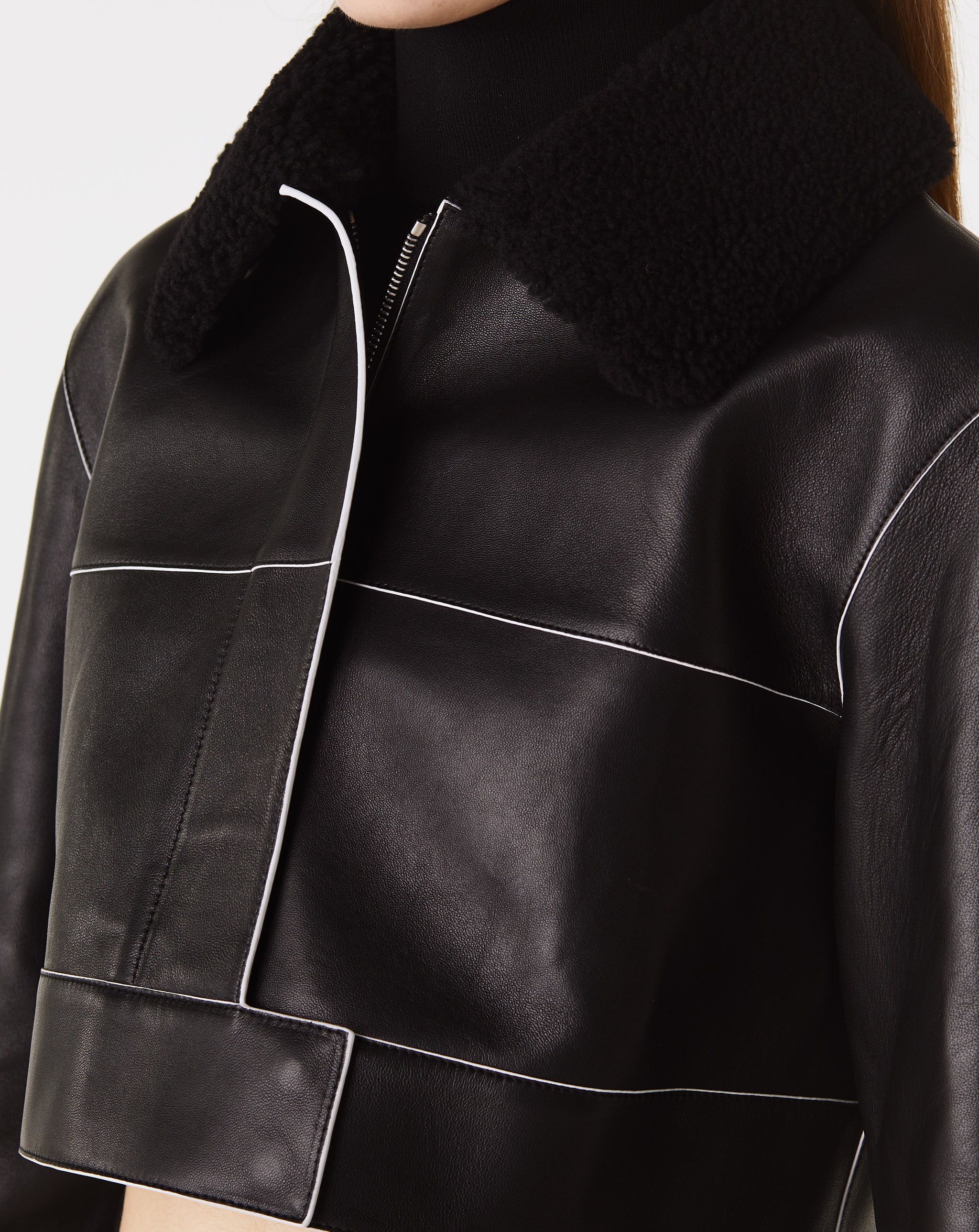 Micro Leather Biker Jacket