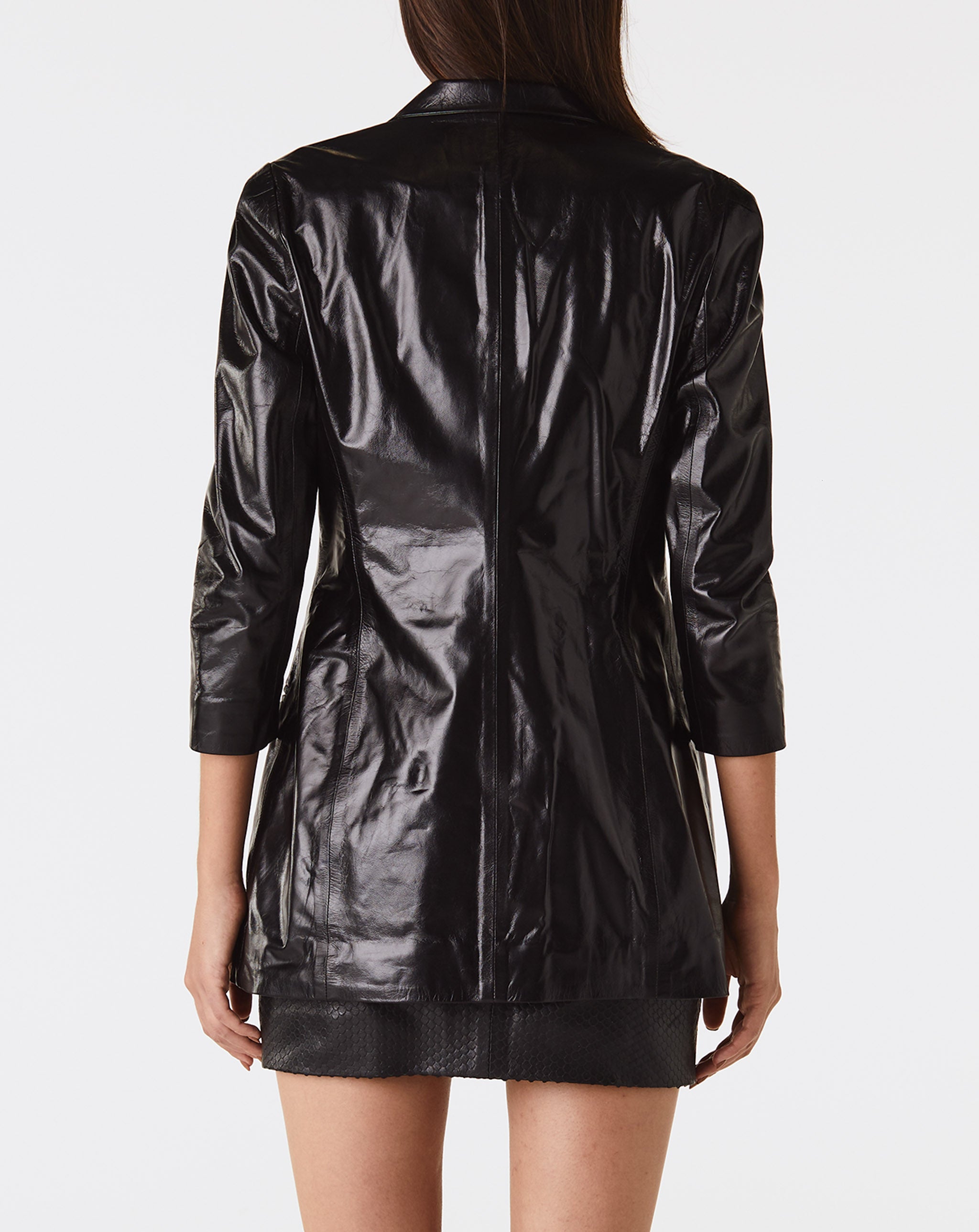 Wrap Leather Blazer