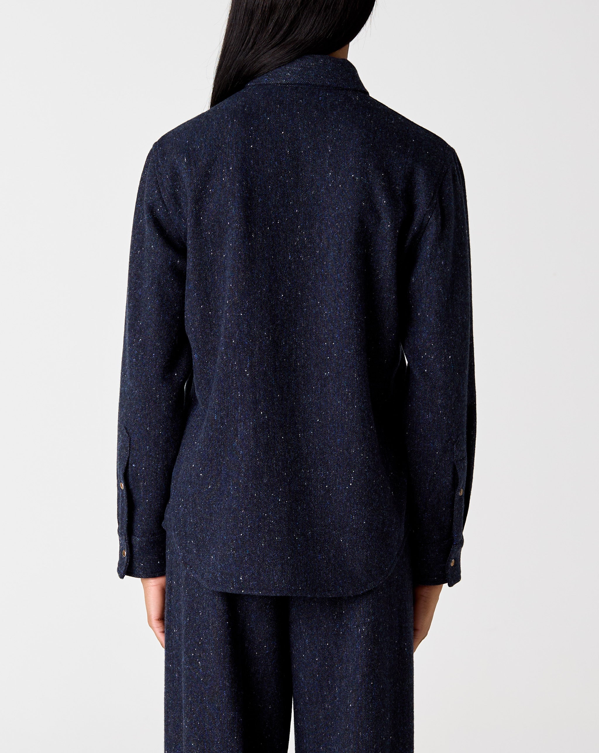 Midnight Cashmere Twill Donegal Shirt