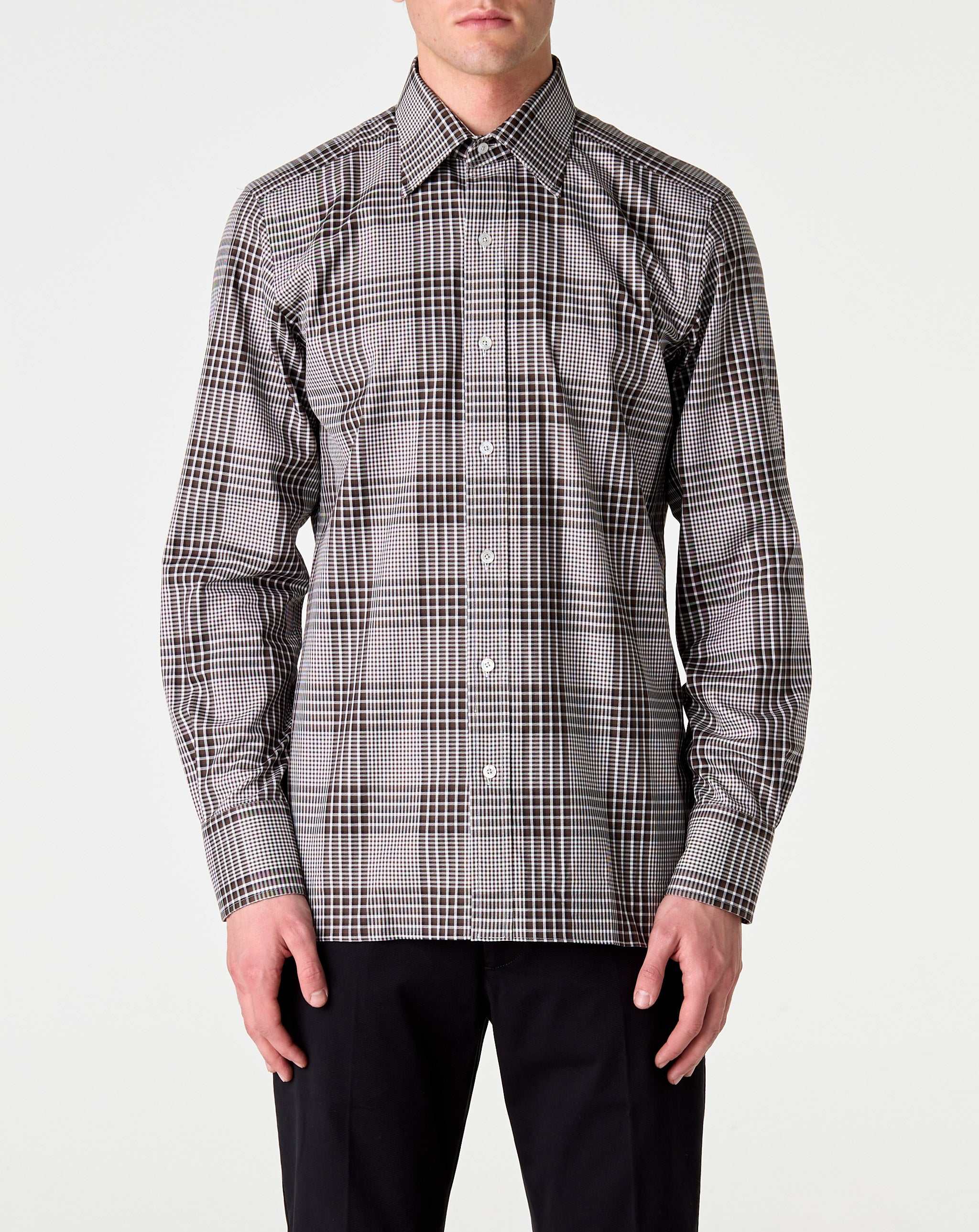 Wide Check Slim Fit L/S