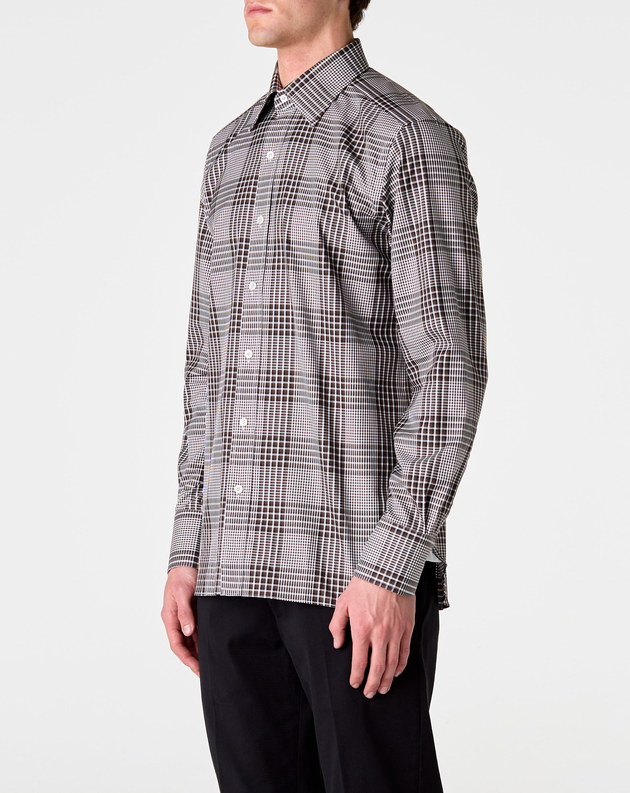 Wide Check Slim Fit L/S