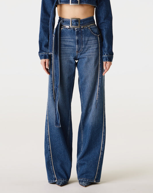 Denim Jean With Zip Belt