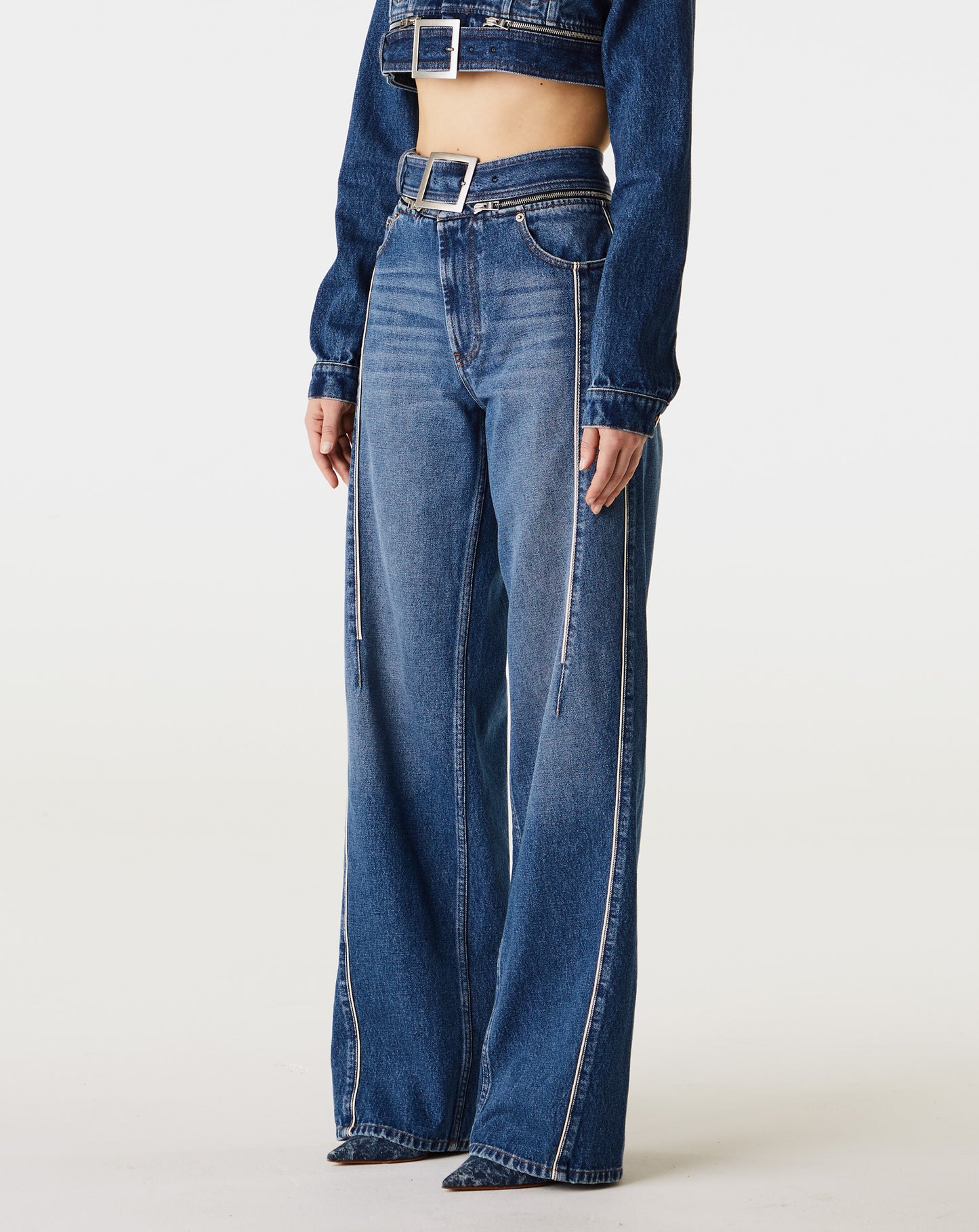 Denim Jean With Zip Belt
