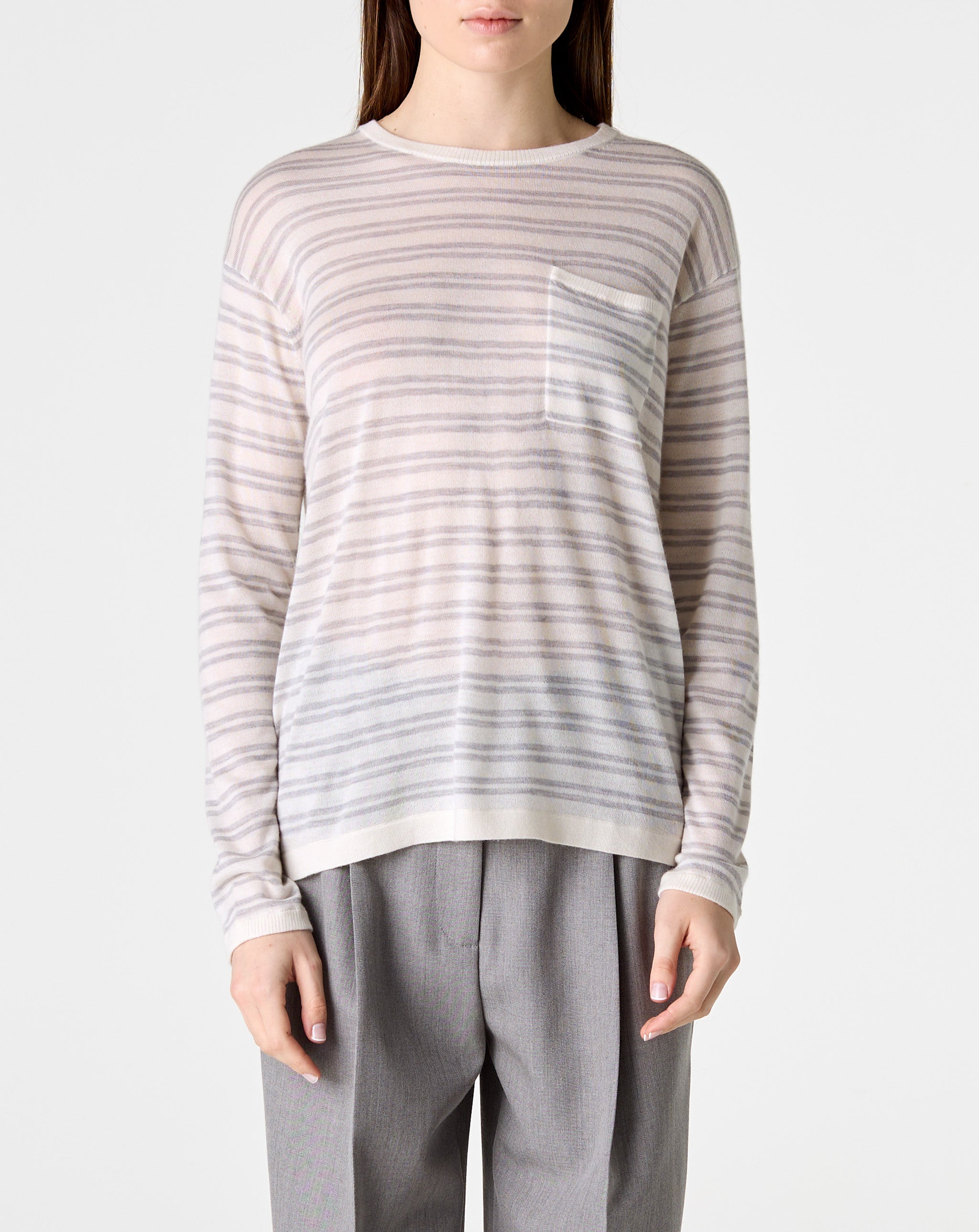 Striped L/S True Crewneck