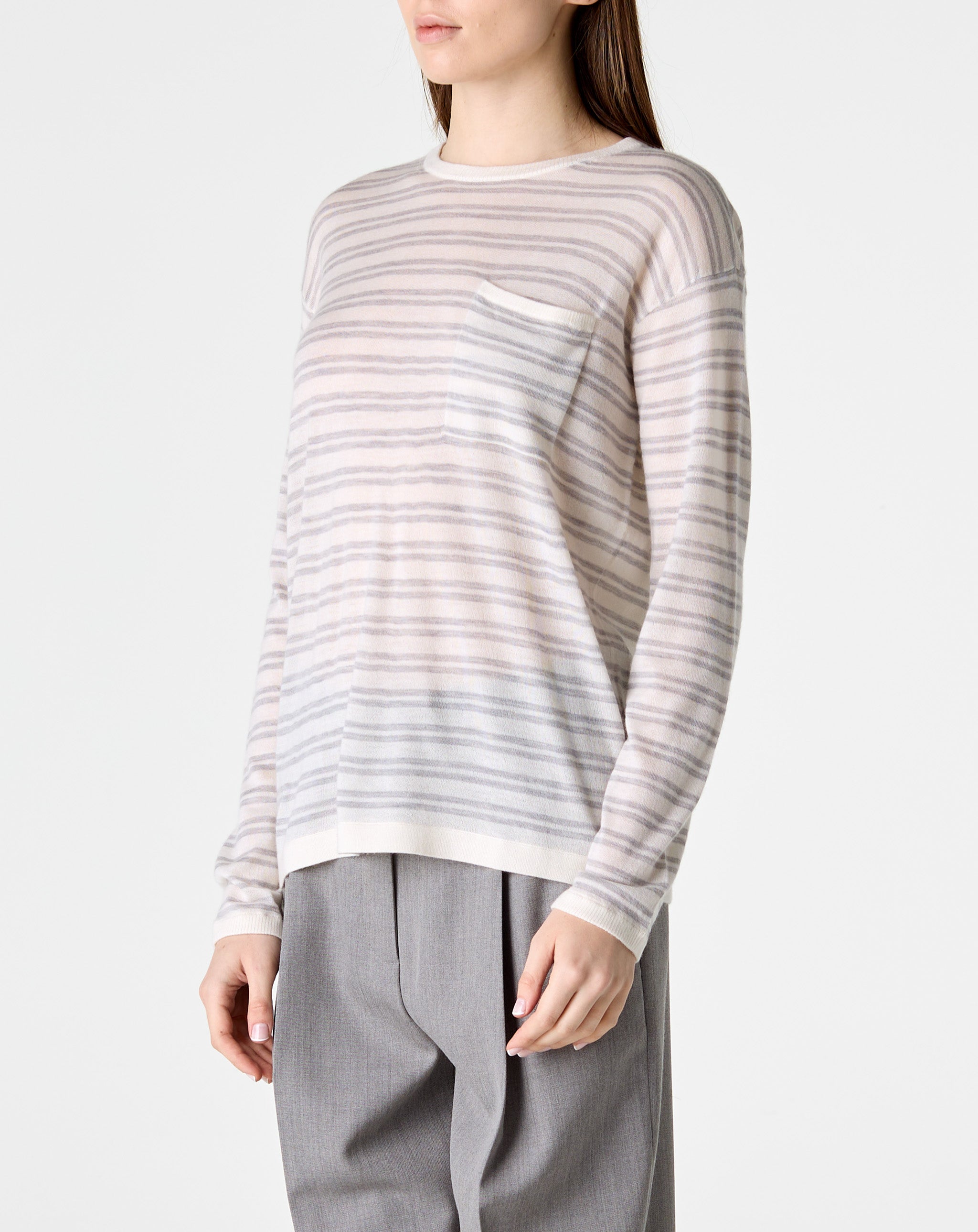 Striped L/S True Crewneck