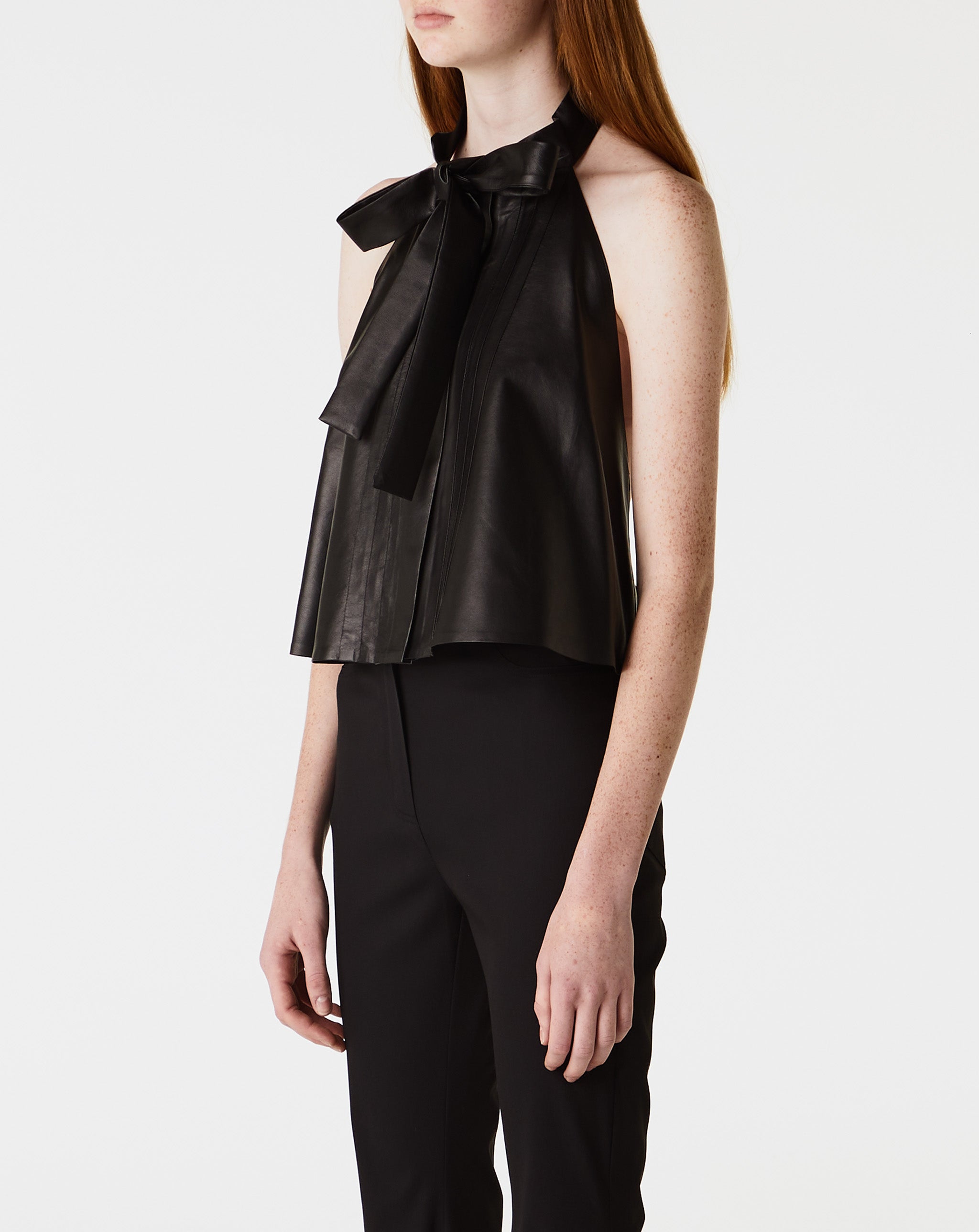 Backless Leather Shirt