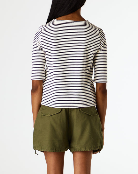 Elbow Sleeve Stripe Tee
