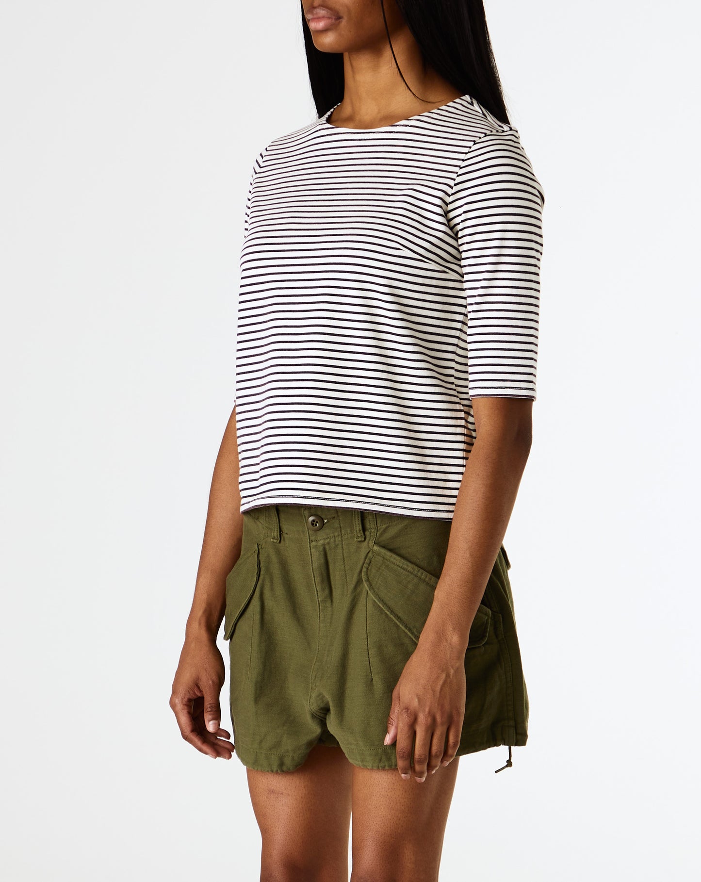 Elbow Sleeve Stripe Tee