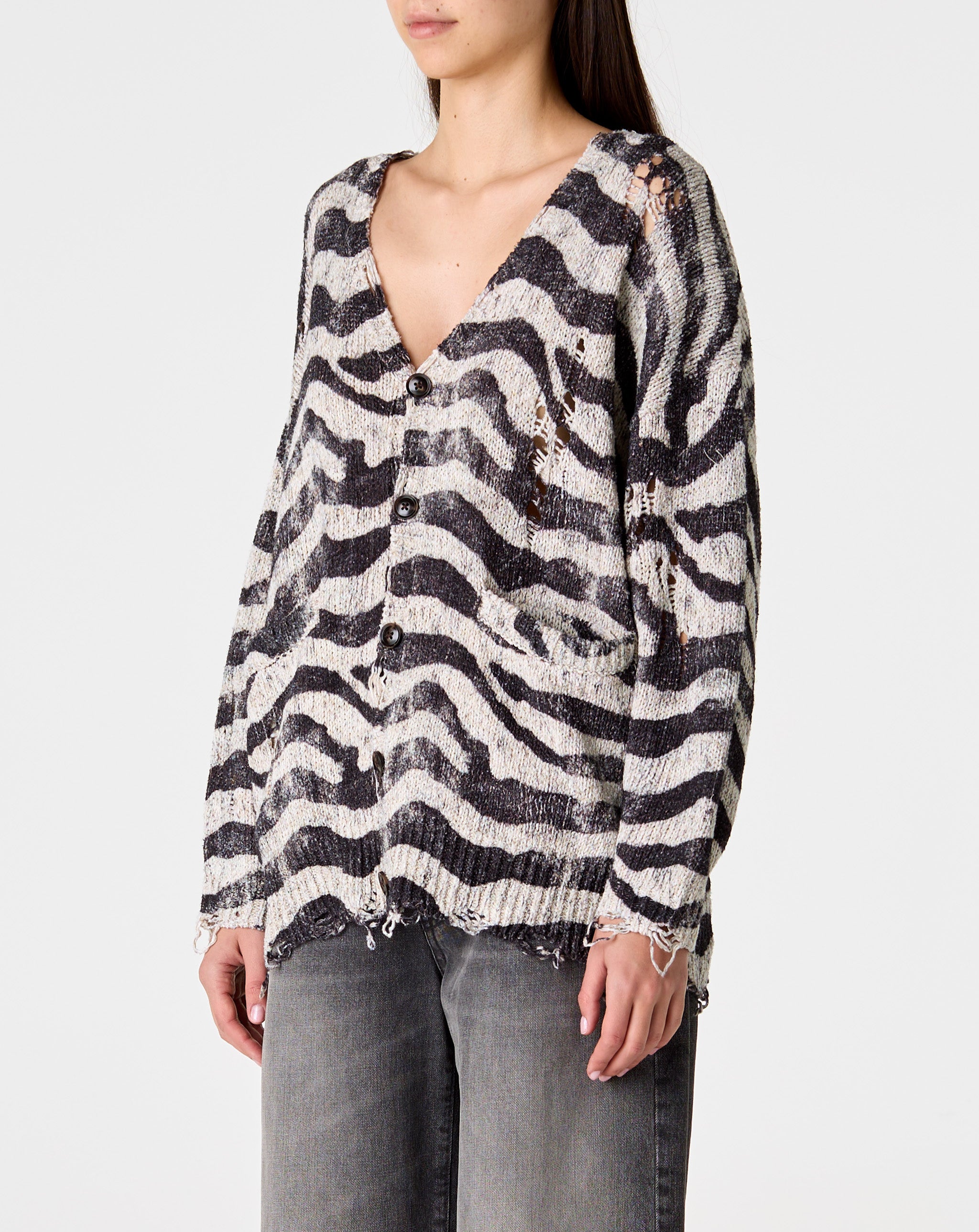 Printed Oversized Cardigan
