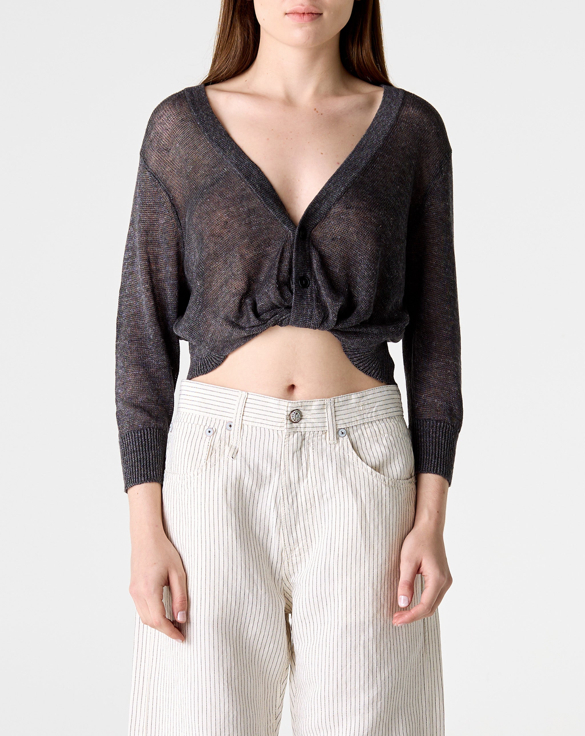 3/4 Sleeve Twiested Front Cardigan