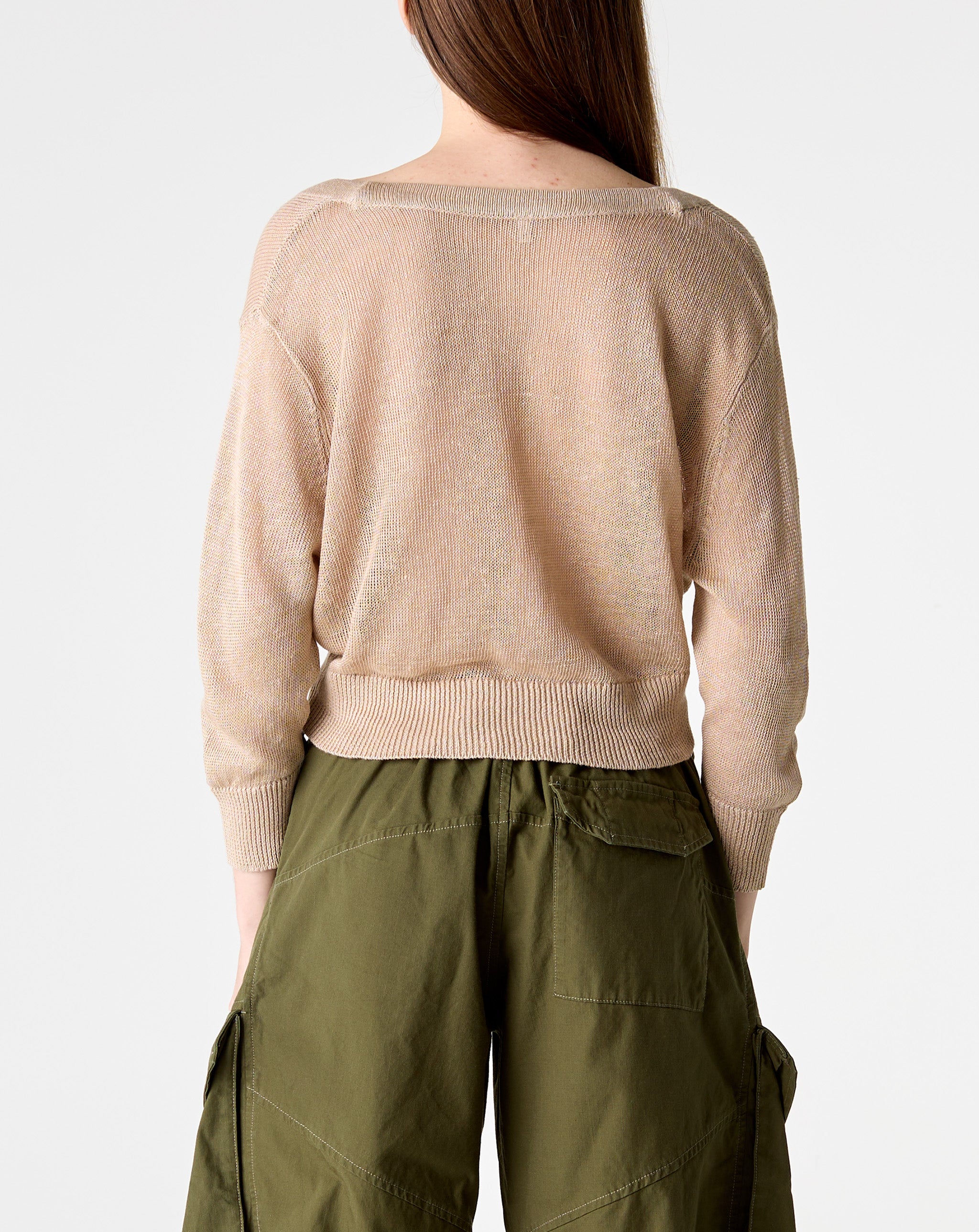 3/4 Sleeve Twisted Front Cardigan