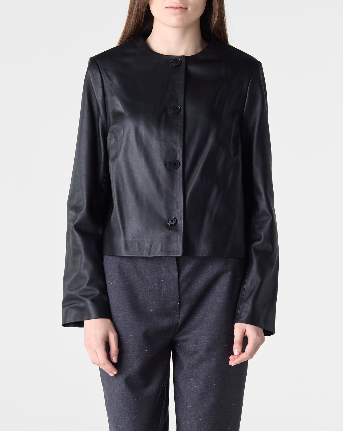 Raho Cropped Leather Jacket