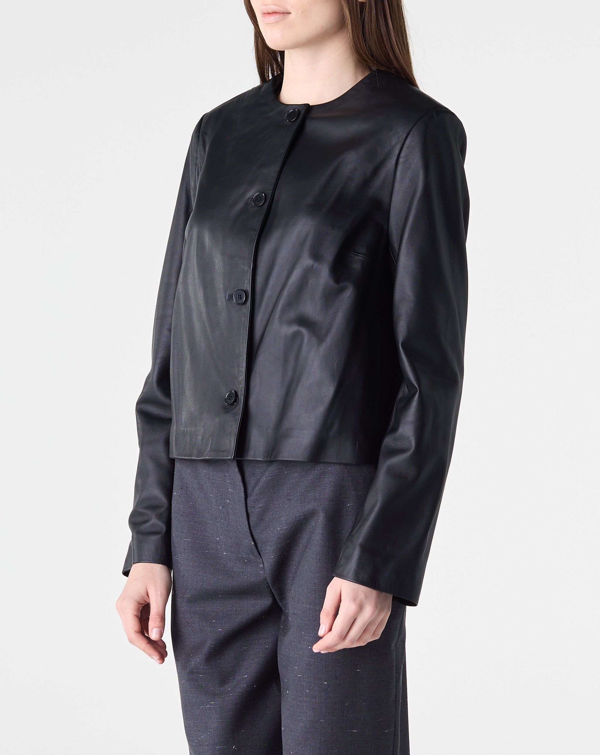 Raho Cropped Leather Jacket