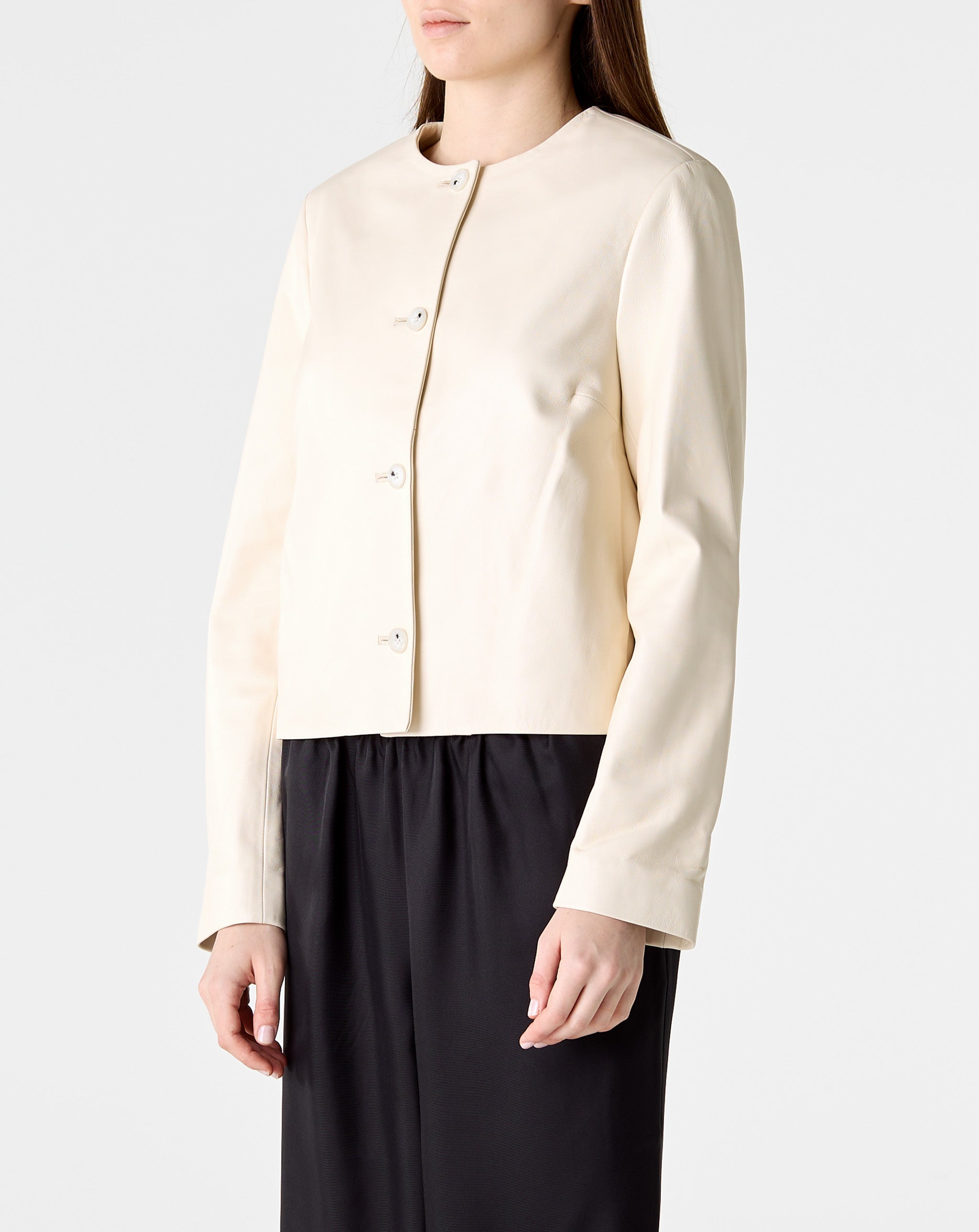 Raho Cropped Leather Jacket