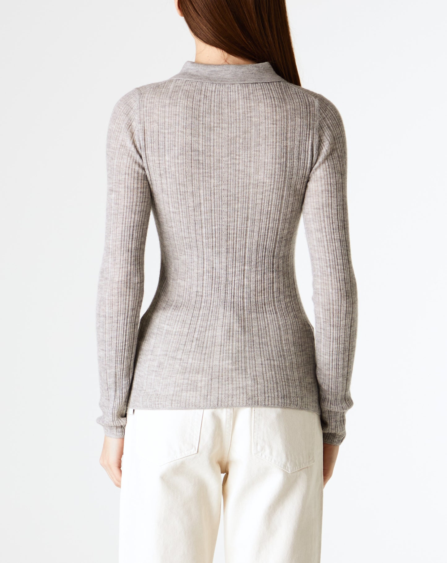 Rib Pointelle L/S Polo