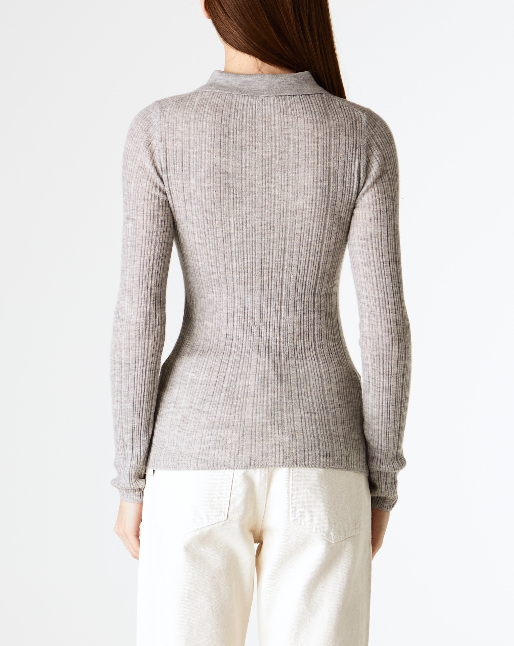 Rib Pointelle L/S Polo