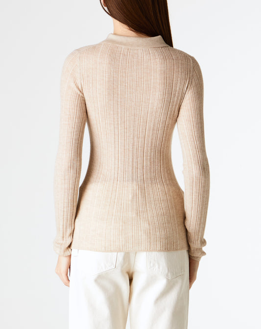 Rib Pointelle L/S Polo