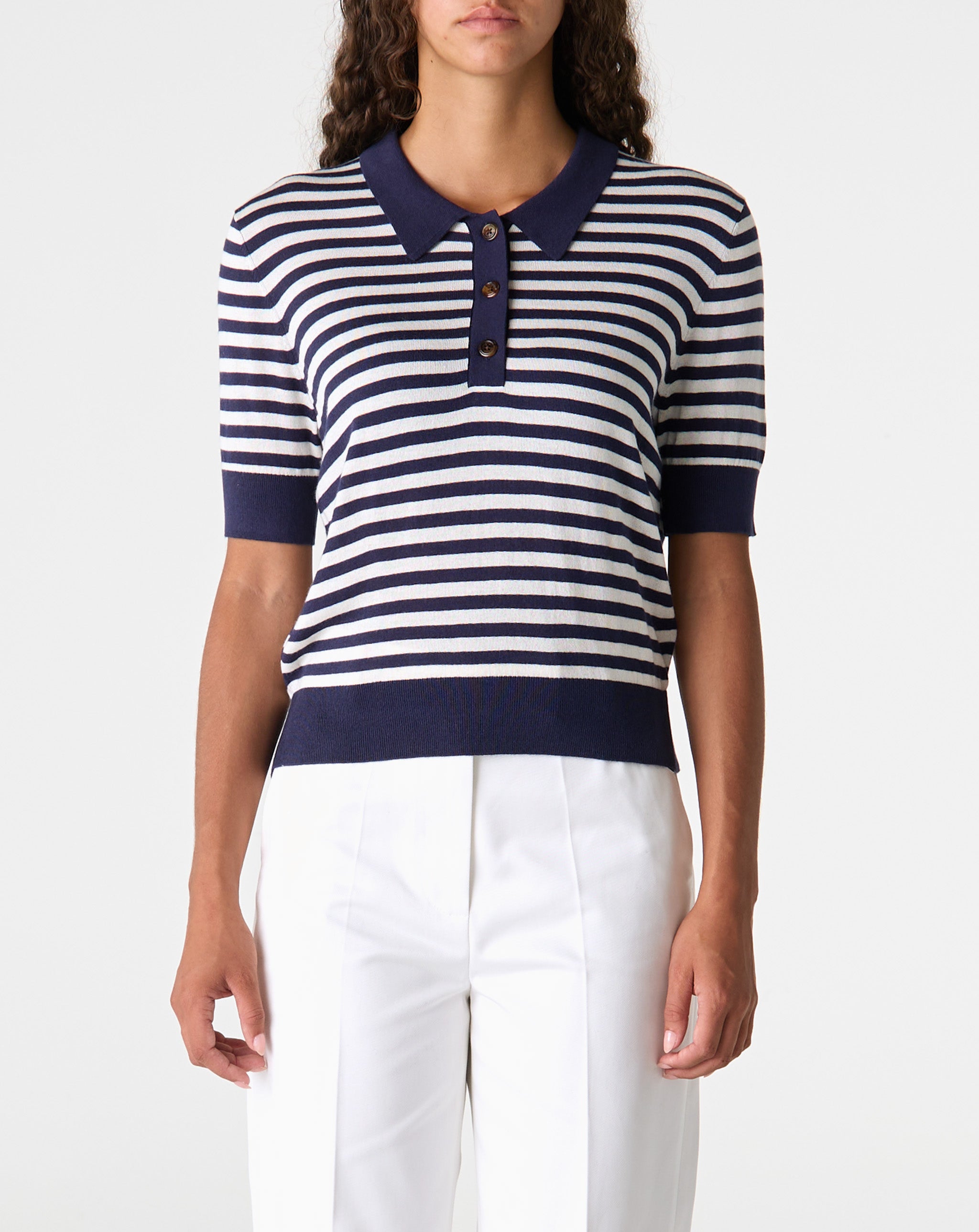 Stripe Knit Polo