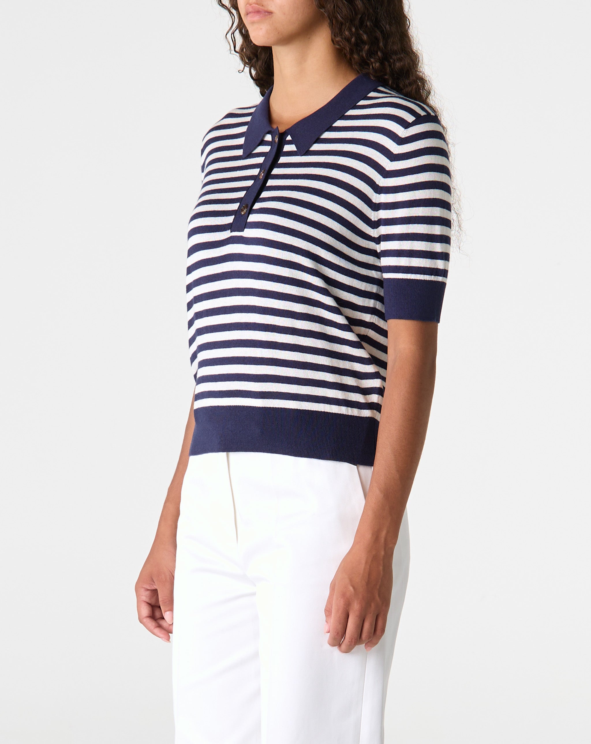 Stripe Knit Polo