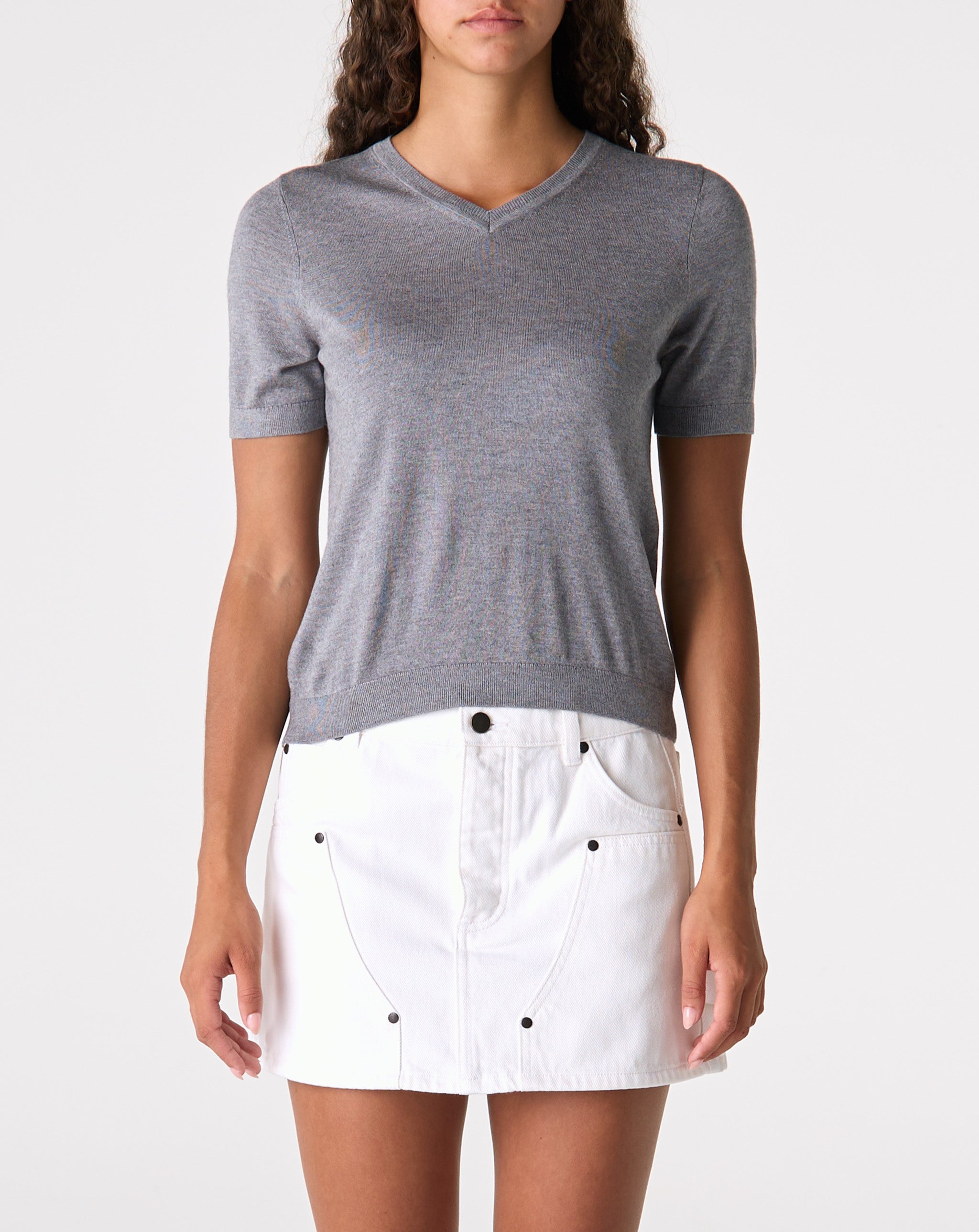 V-Neck Knit Tee