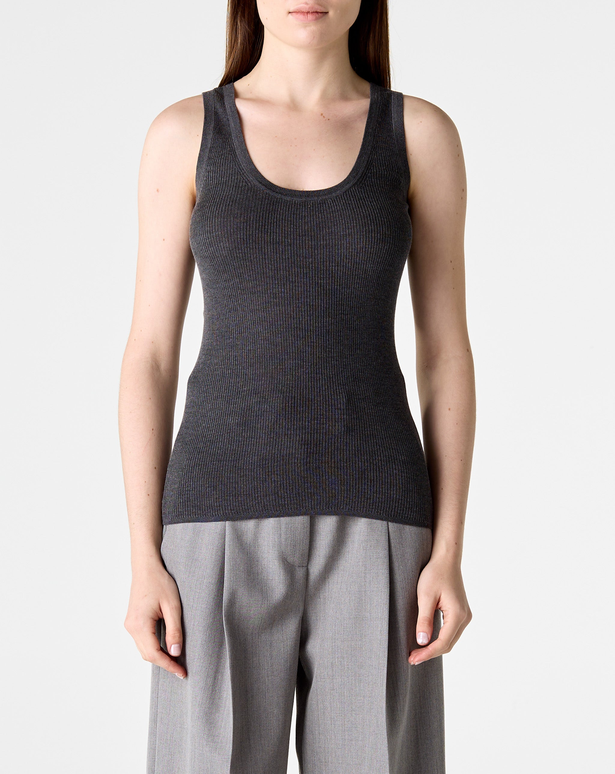 Silk Cashmere Rib Tank