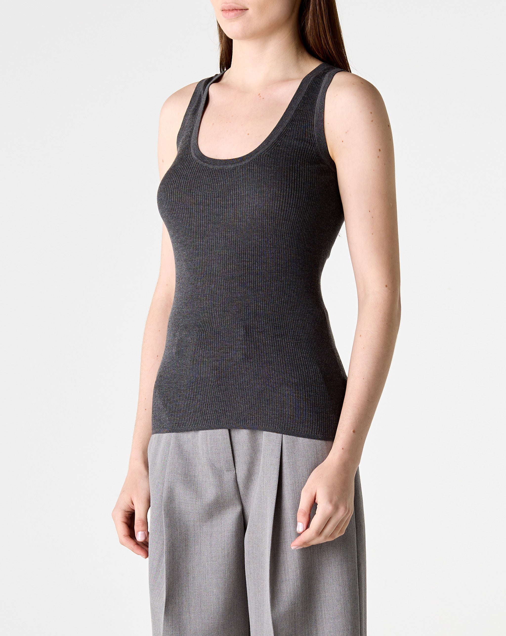 Silk Cashmere Rib Tank