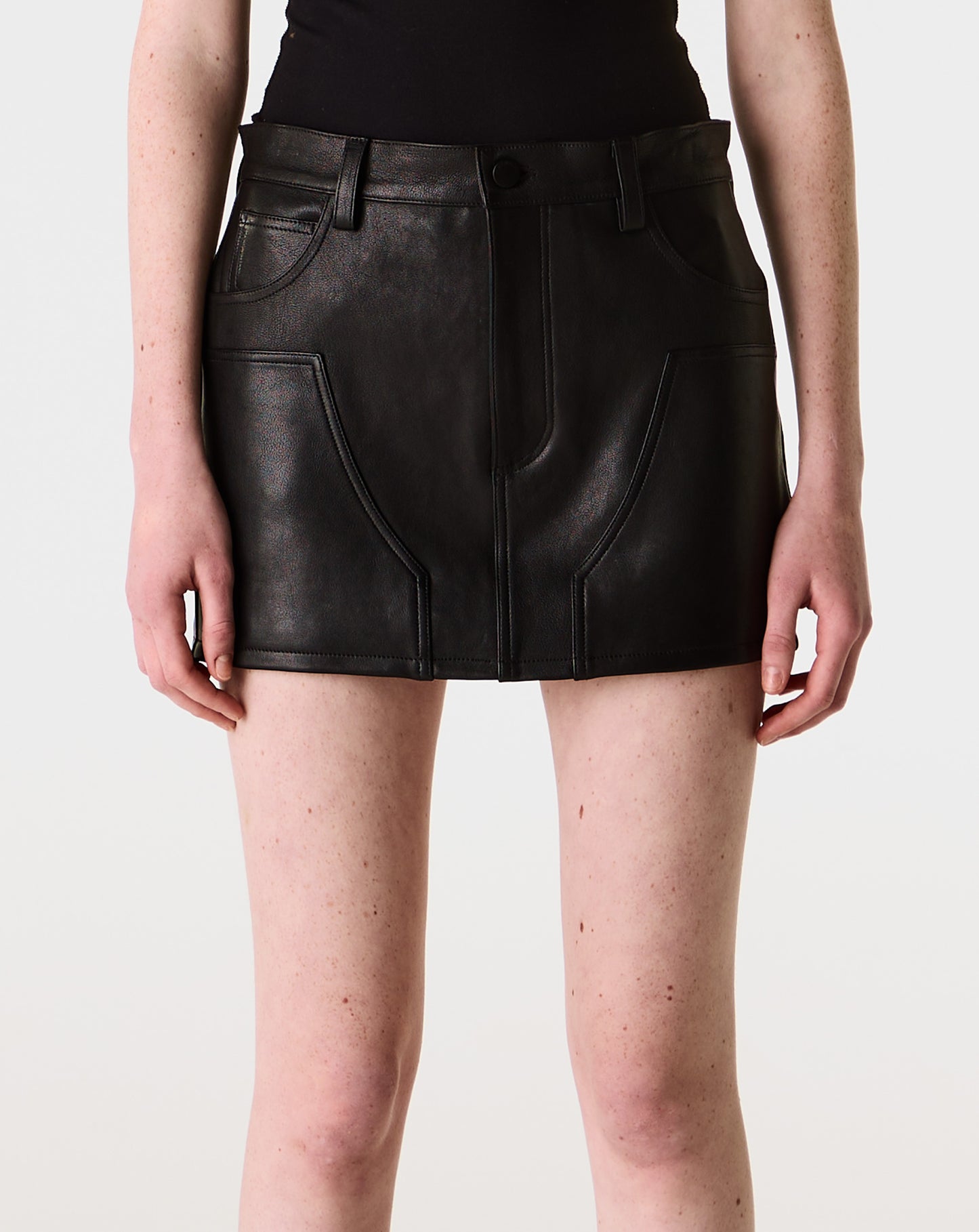 Leather Cargo Skirt