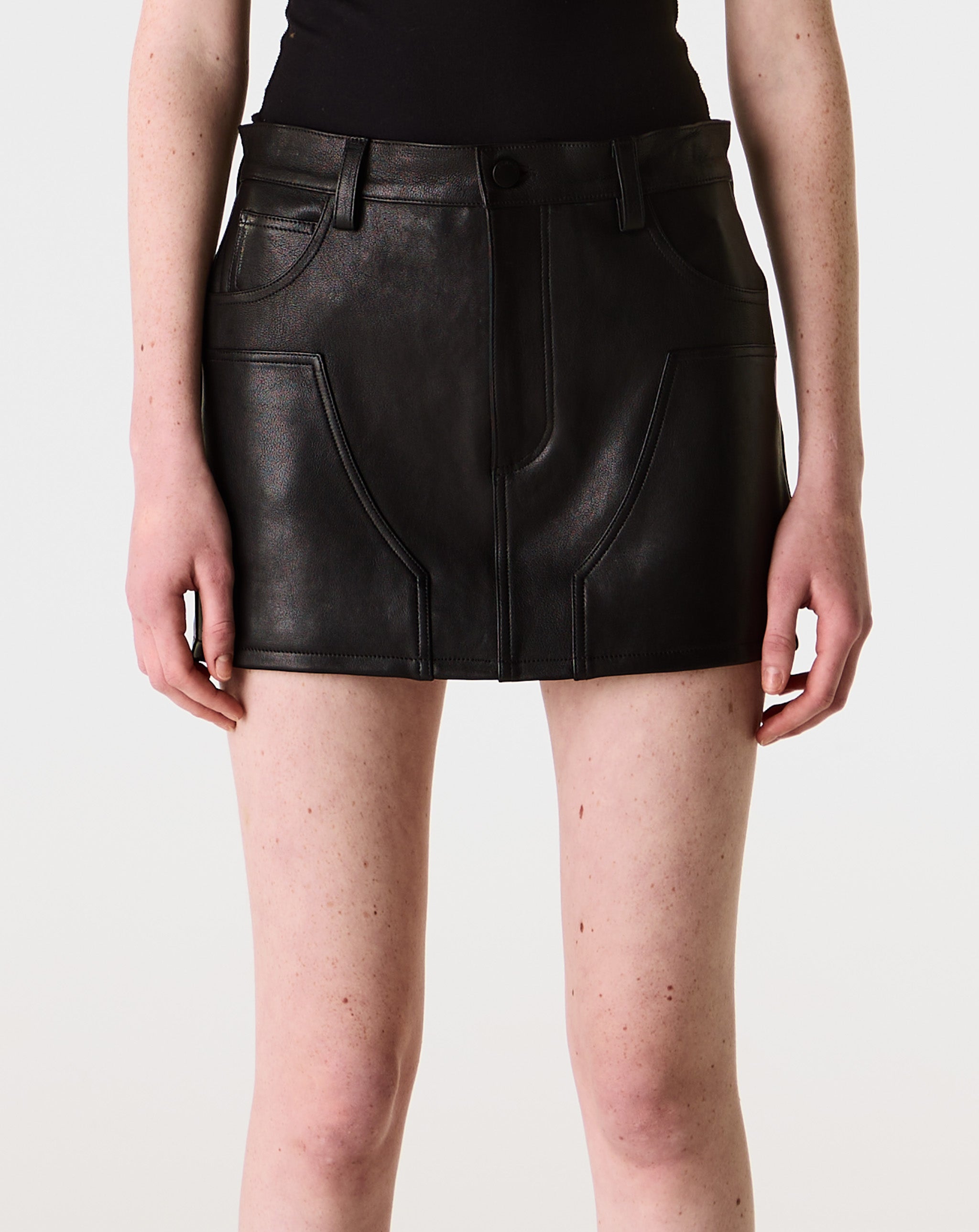 Leather Cargo Skirt