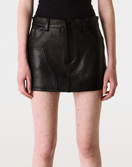 Leather Cargo Skirt