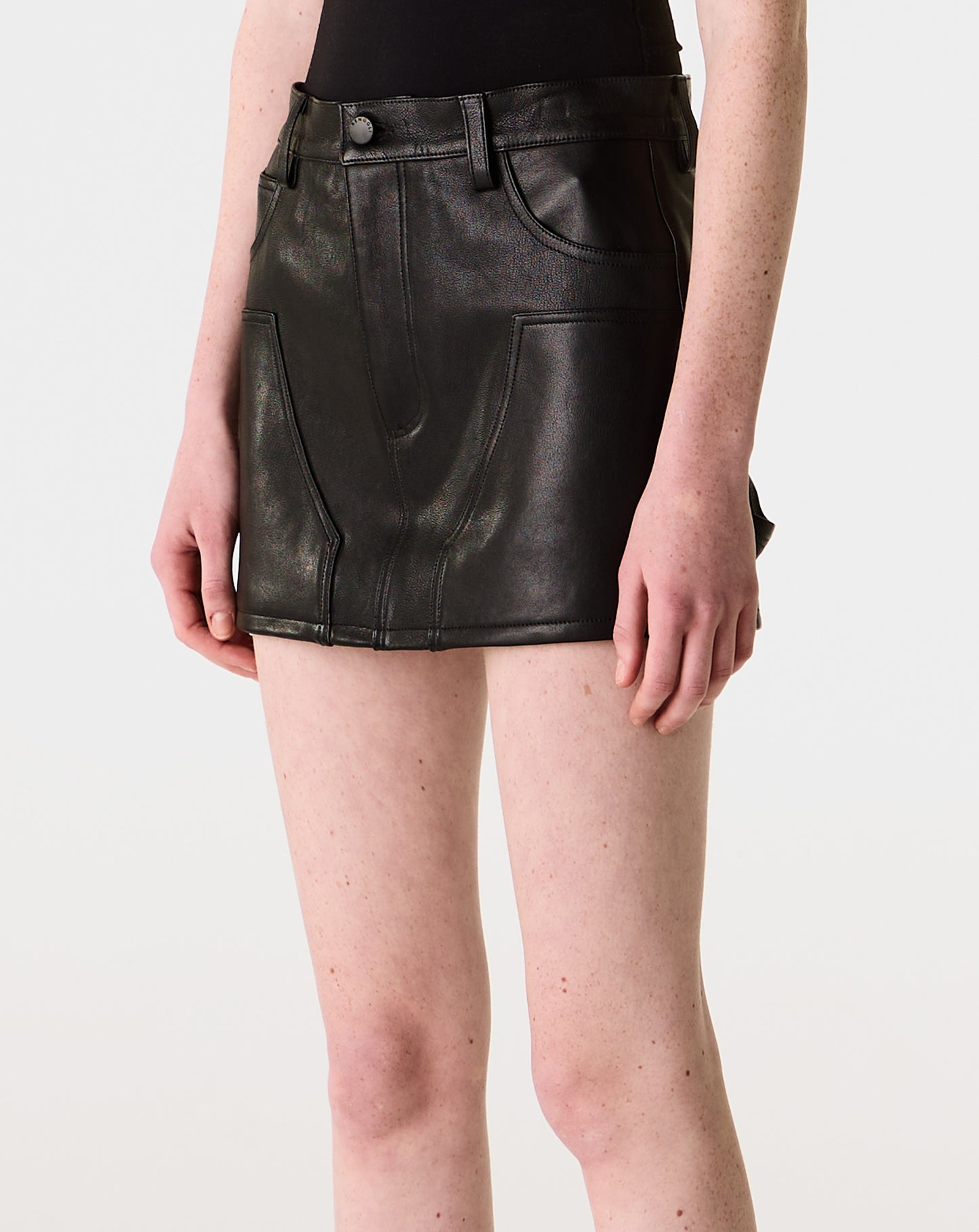 Leather Cargo Skirt