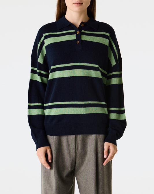 Cashmere Striped Polo