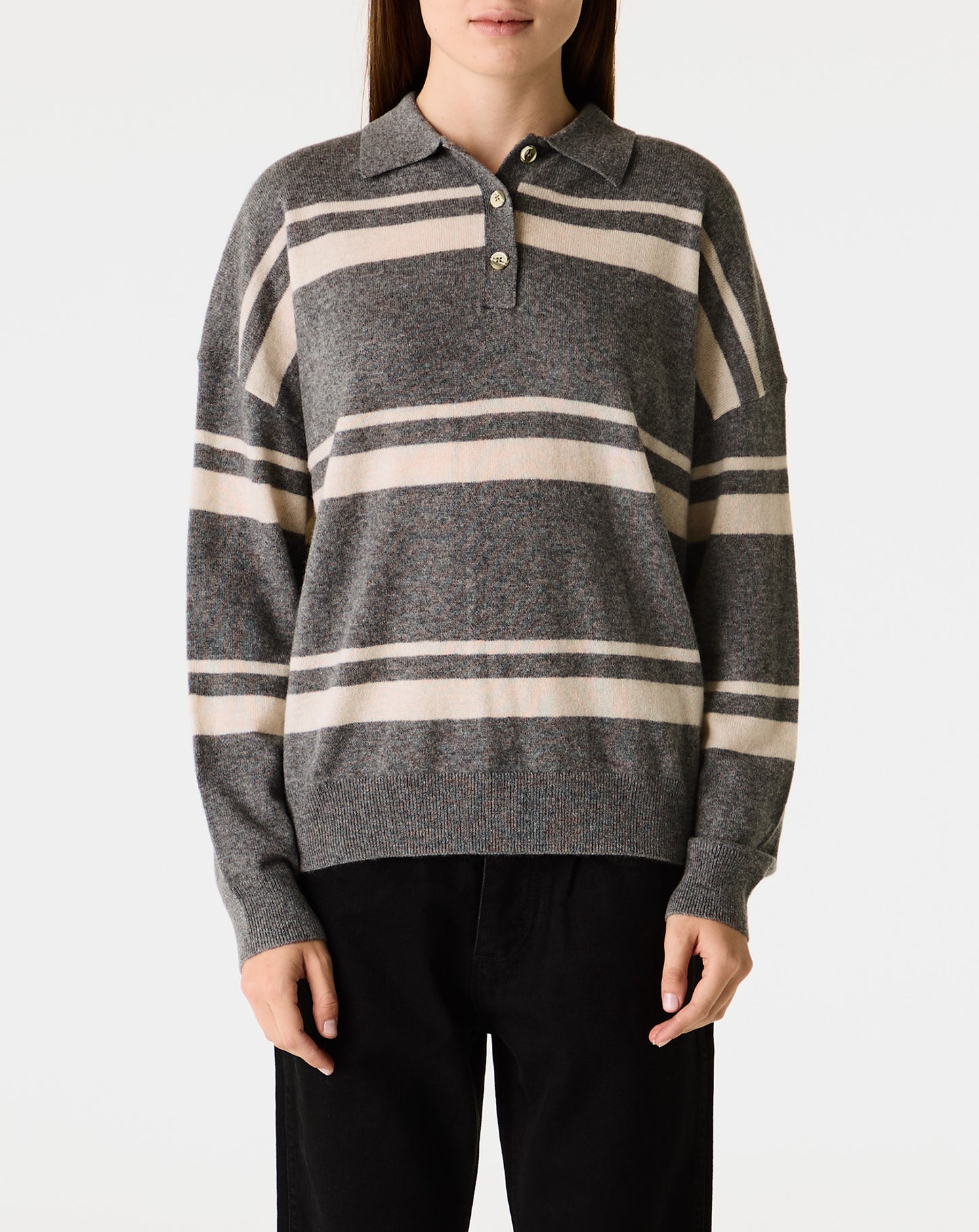 Cashmere Striped Polo