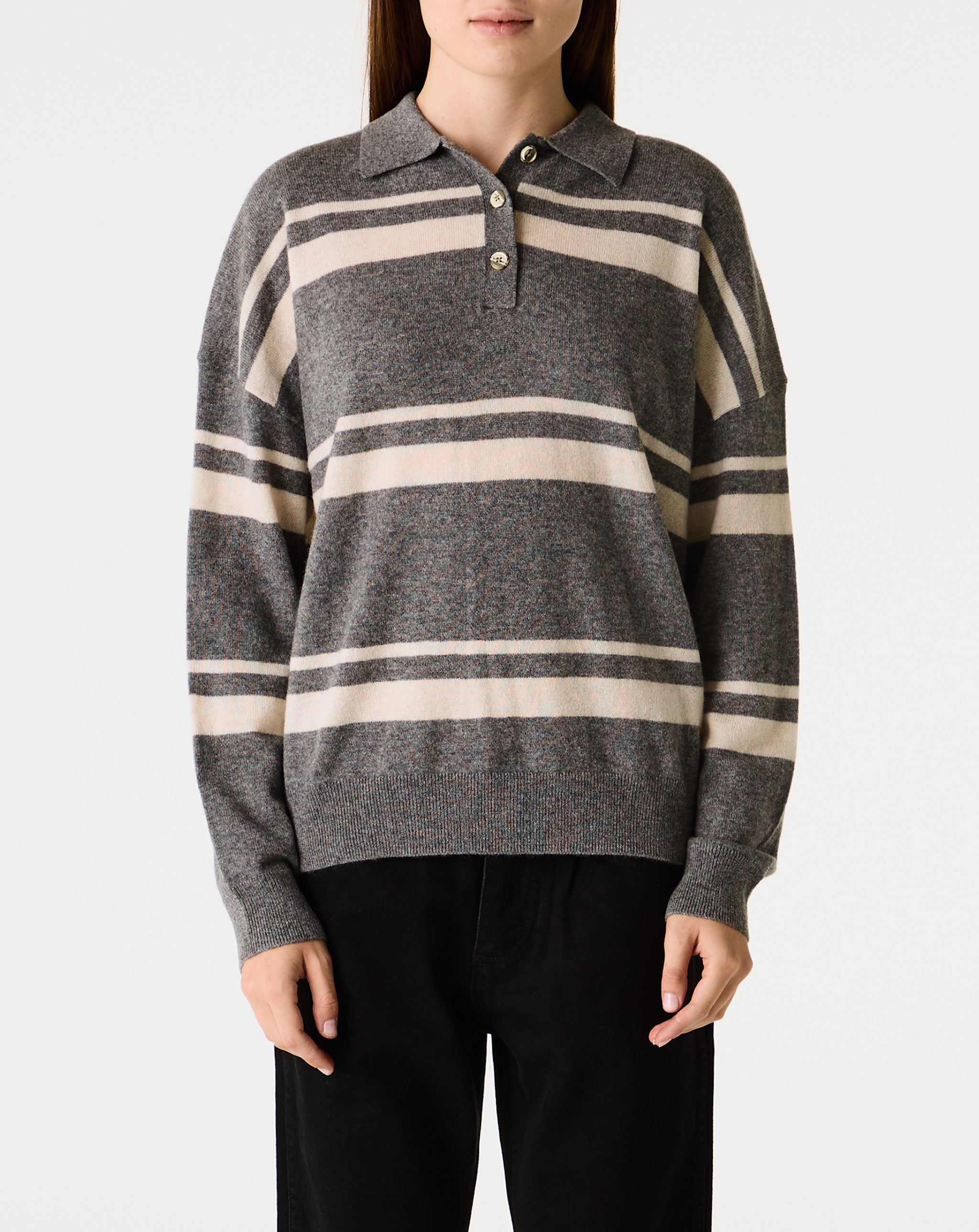 Cashmere Striped Polo