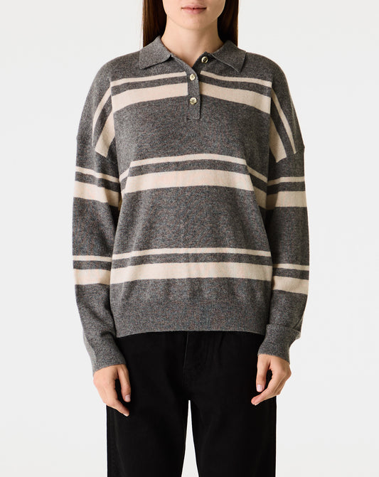 Cashmere Striped Polo
