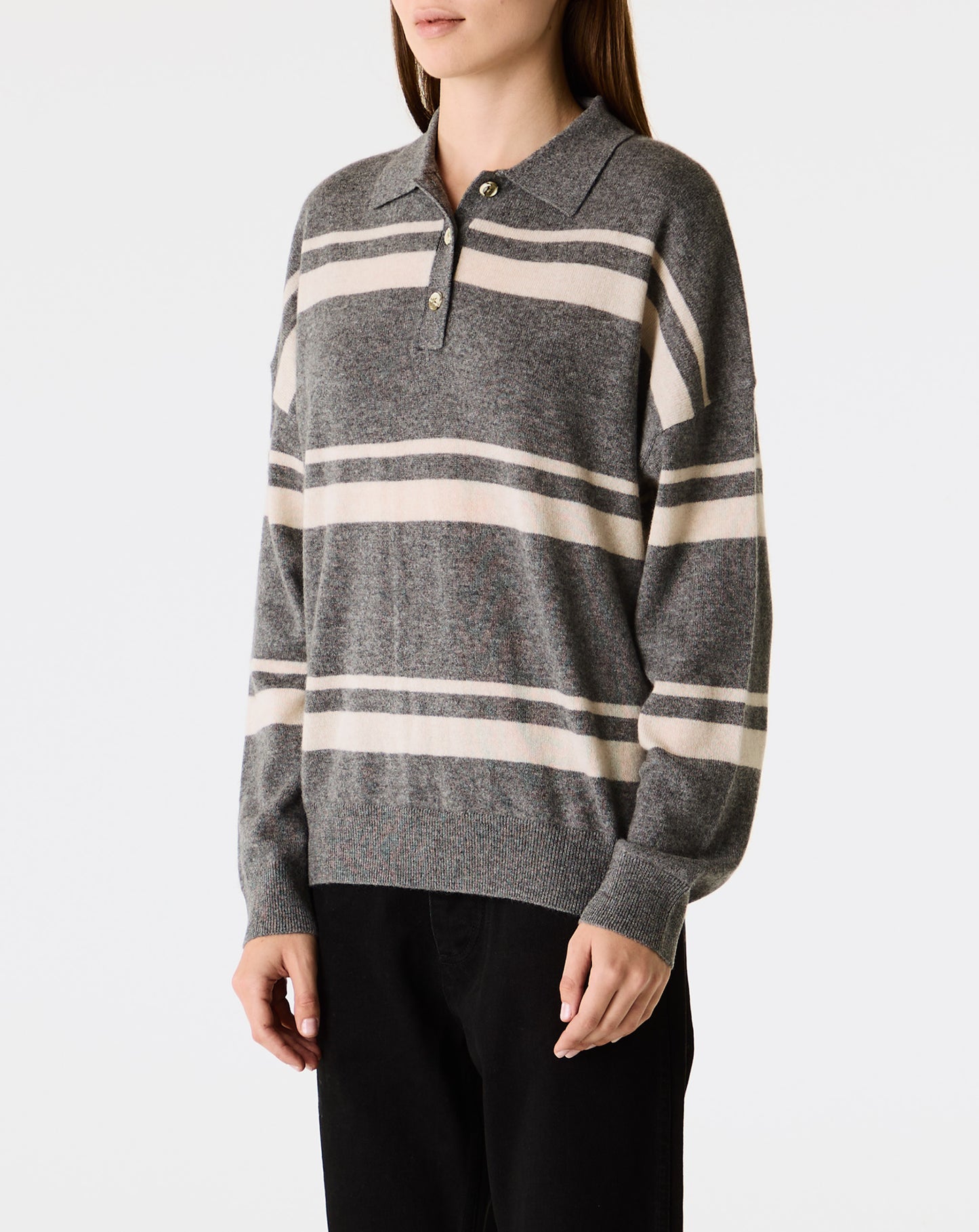 Cashmere Striped Polo