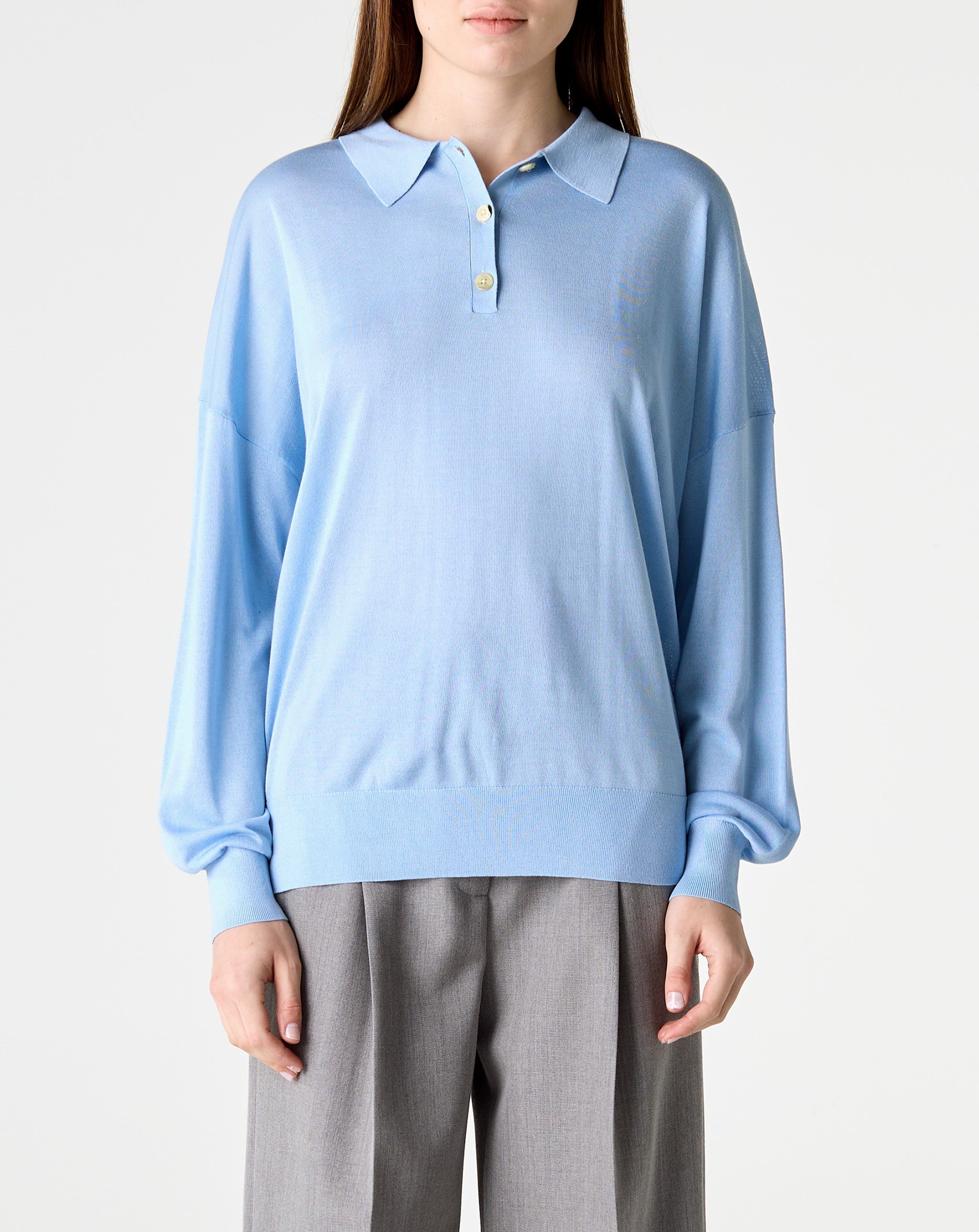 Silk Cashmere L/S Polo