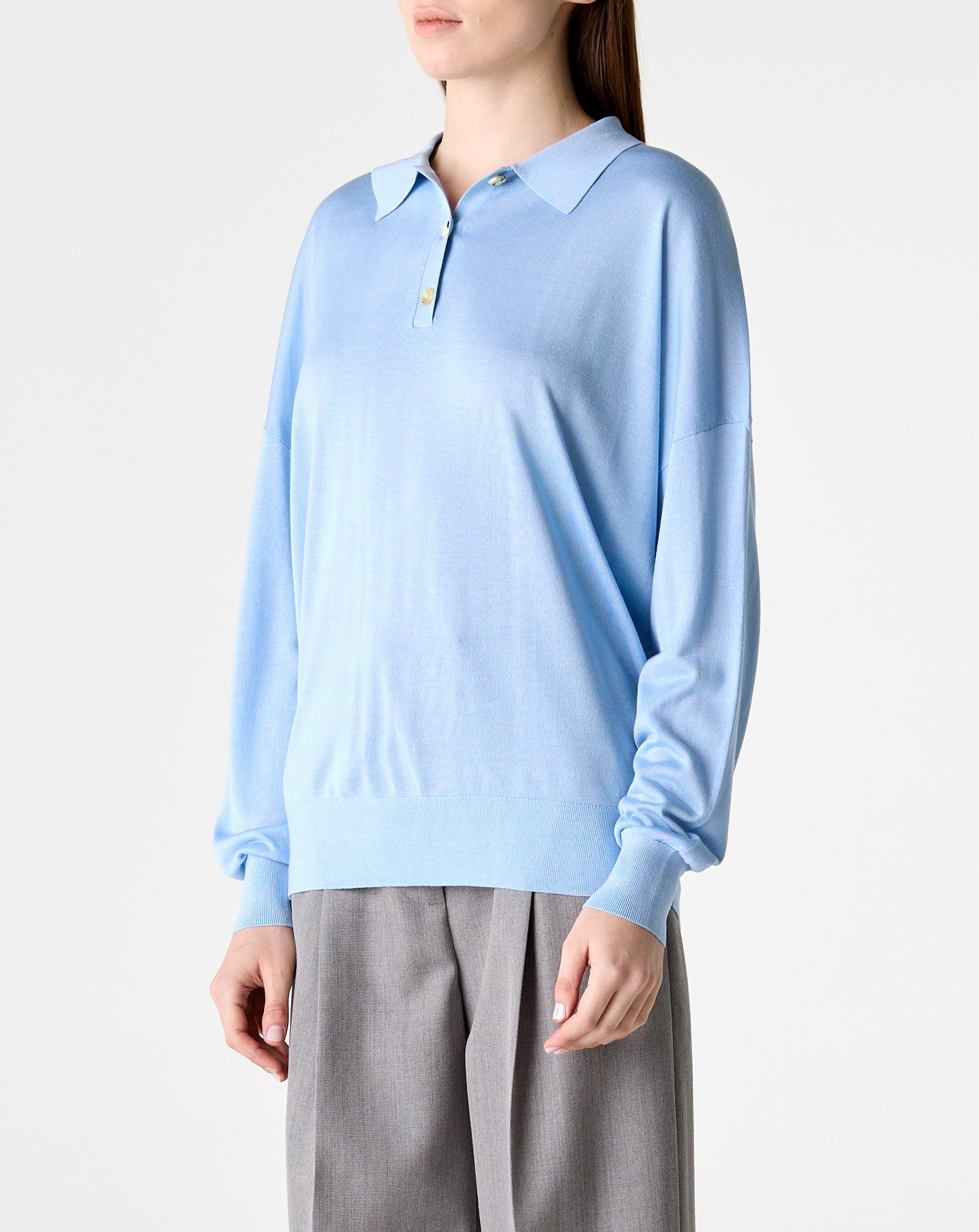 Silk Cashmere L/S Polo