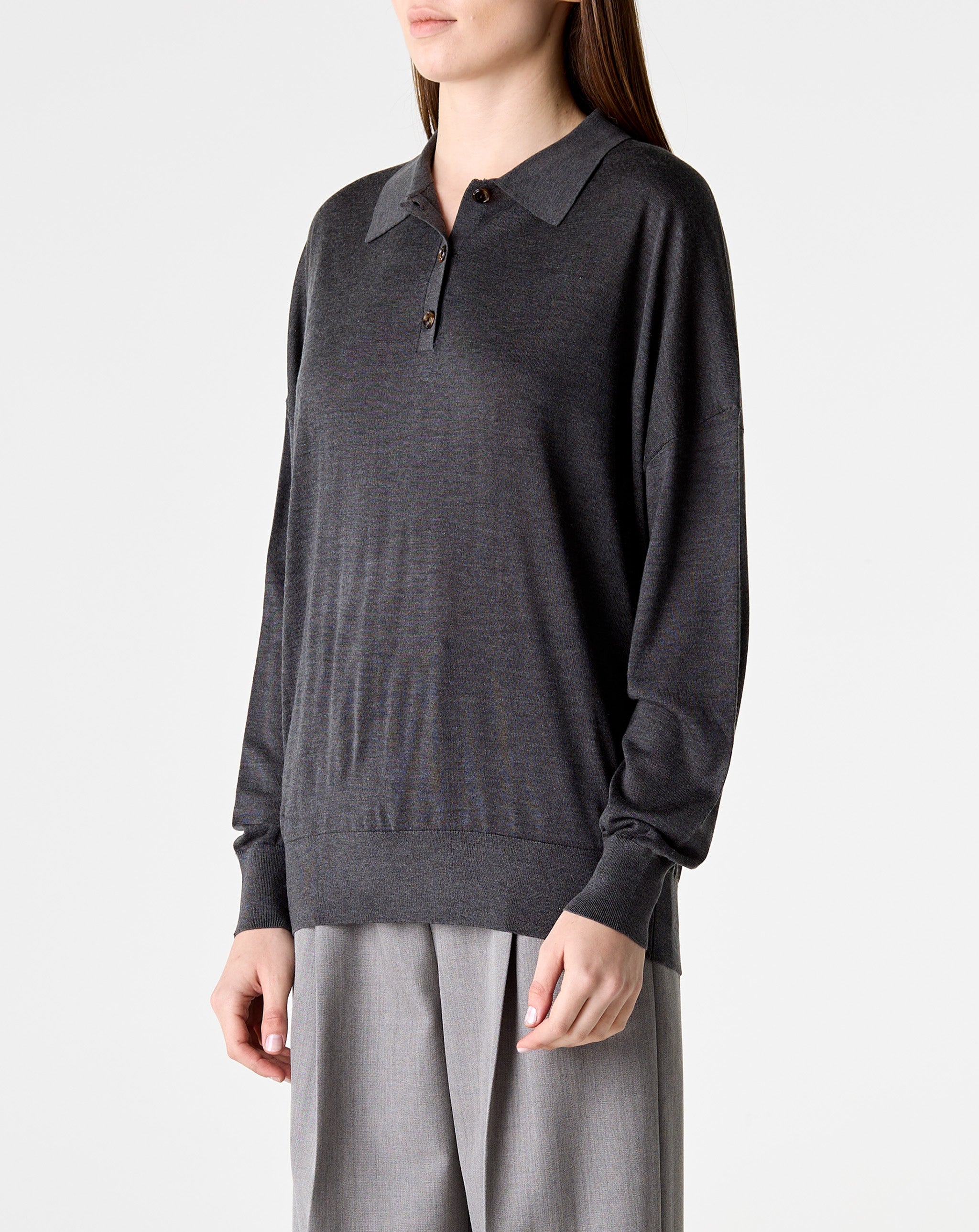 Silk Cashmere L/S Polo